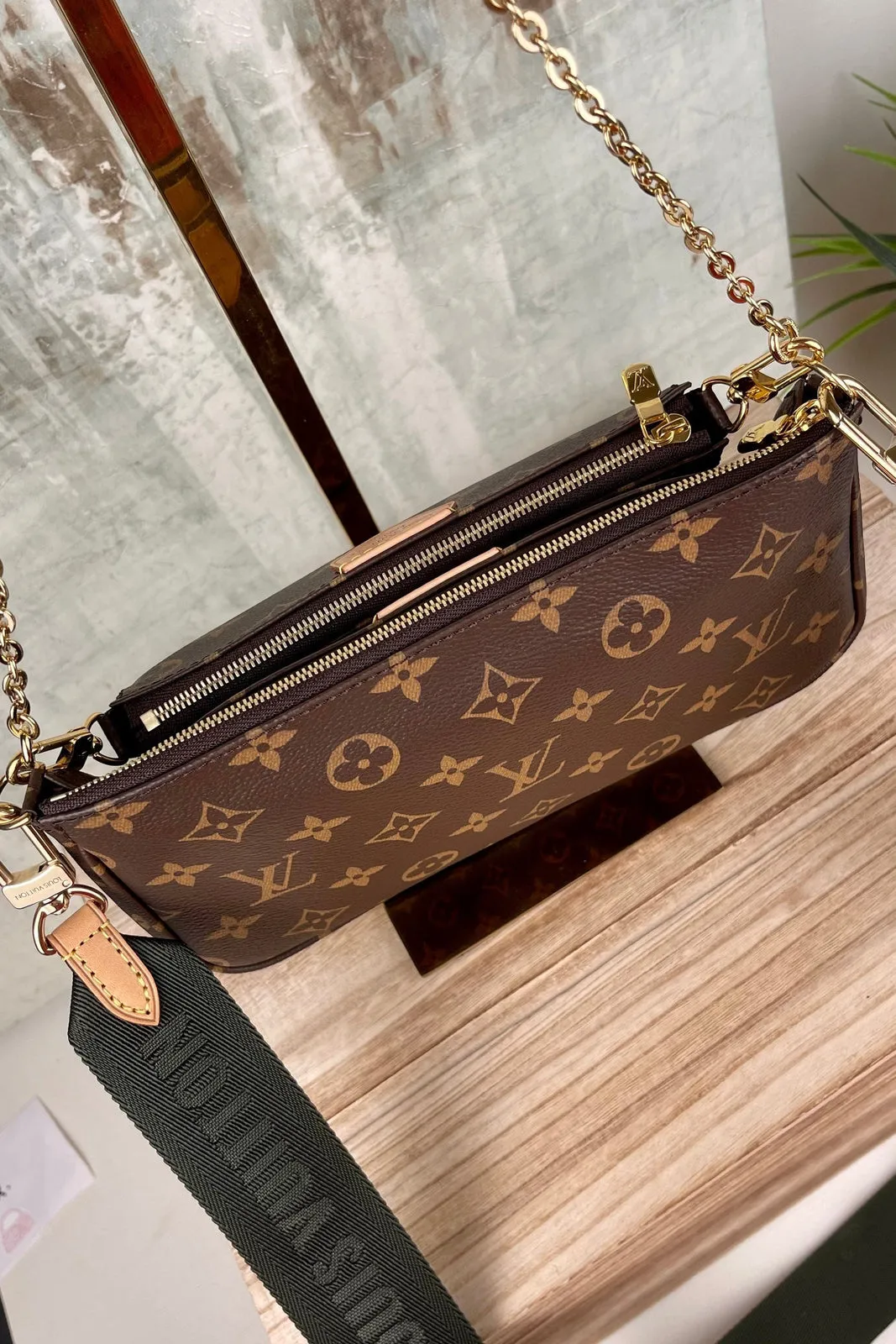 Louis Vuitton Multi Pochette Khaki Monogram Bag