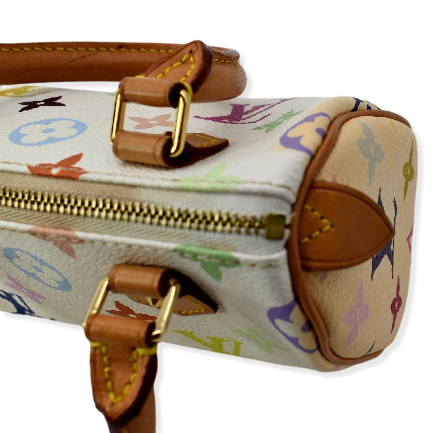LOUIS VUITTON Nano Murakami Speedy Monogram Satchel Bag Multicolor