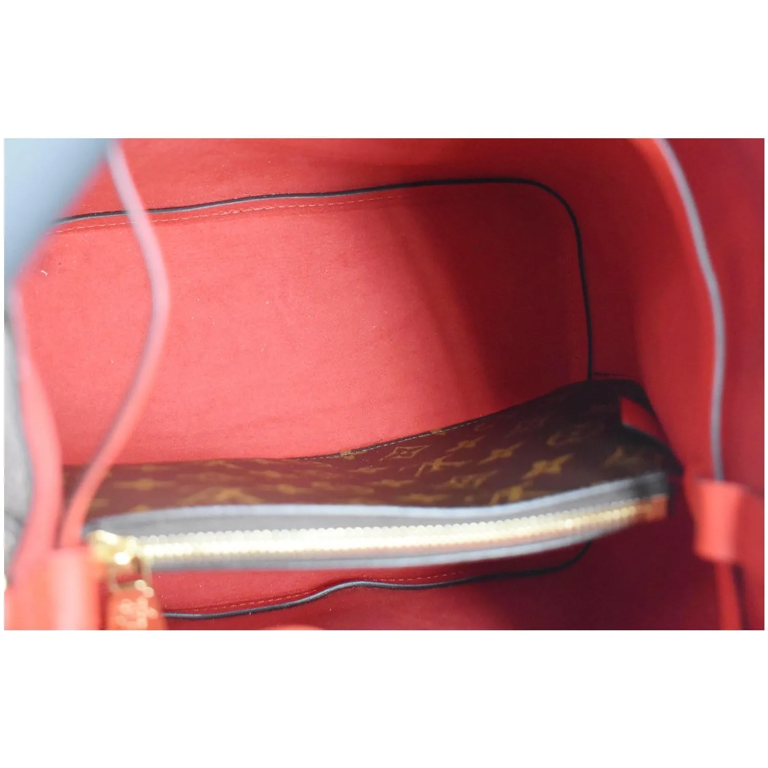 LOUIS VUITTON Neonoe Monogram Canvas Shoulder Bag Coquelicot