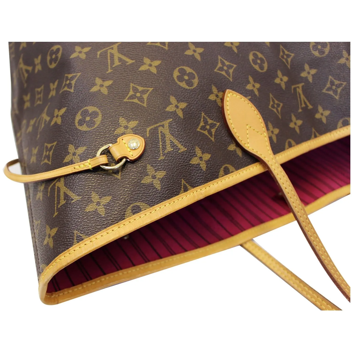 LOUIS VUITTON Neverfull GM Monogram Canvas Shoulder Bag Fuchsia