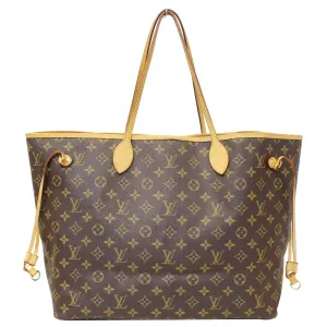 LOUIS VUITTON Neverfull GM Monogram Canvas Shoulder Bag Fuchsia