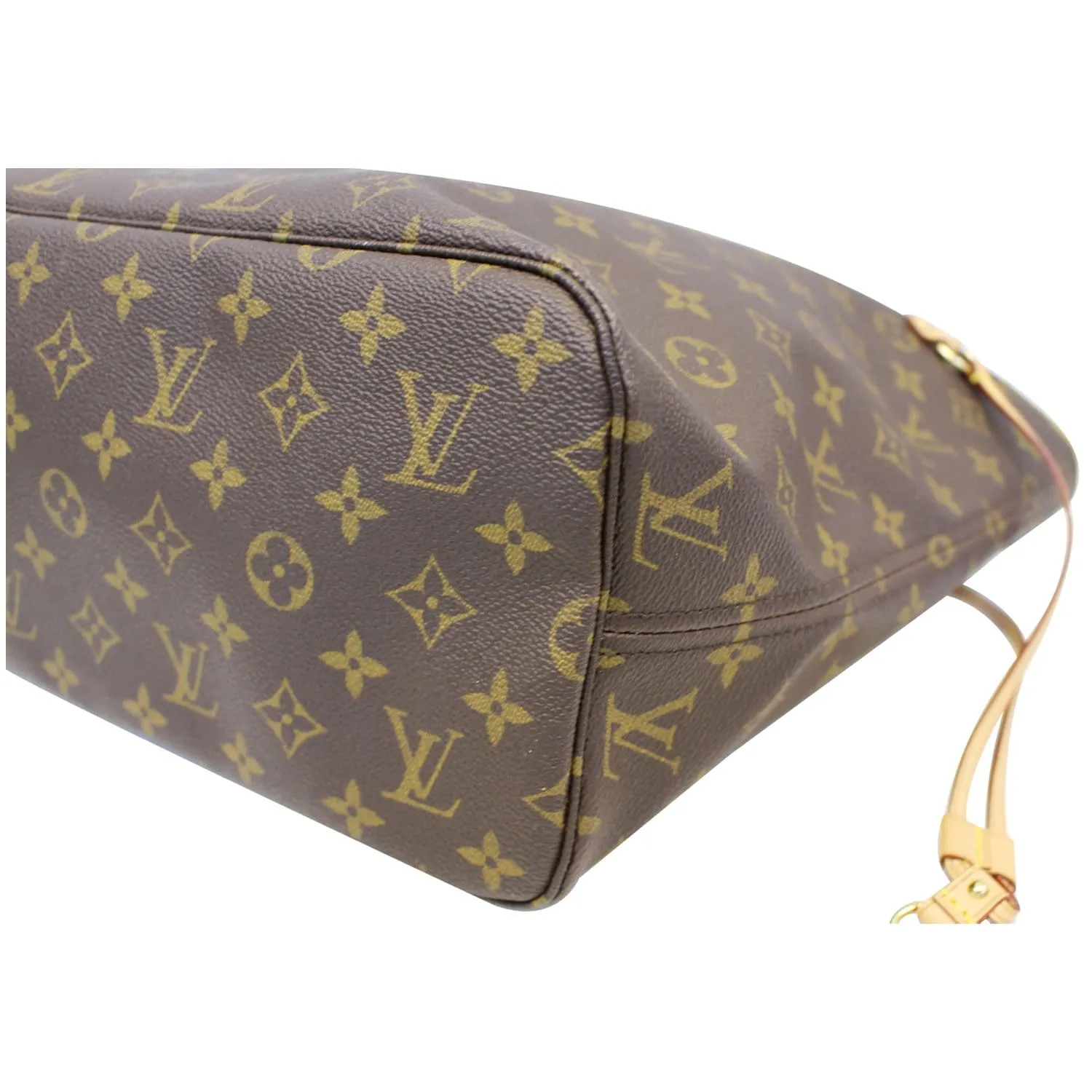 LOUIS VUITTON Neverfull MM Monogram Canvas Tote Bag Brown