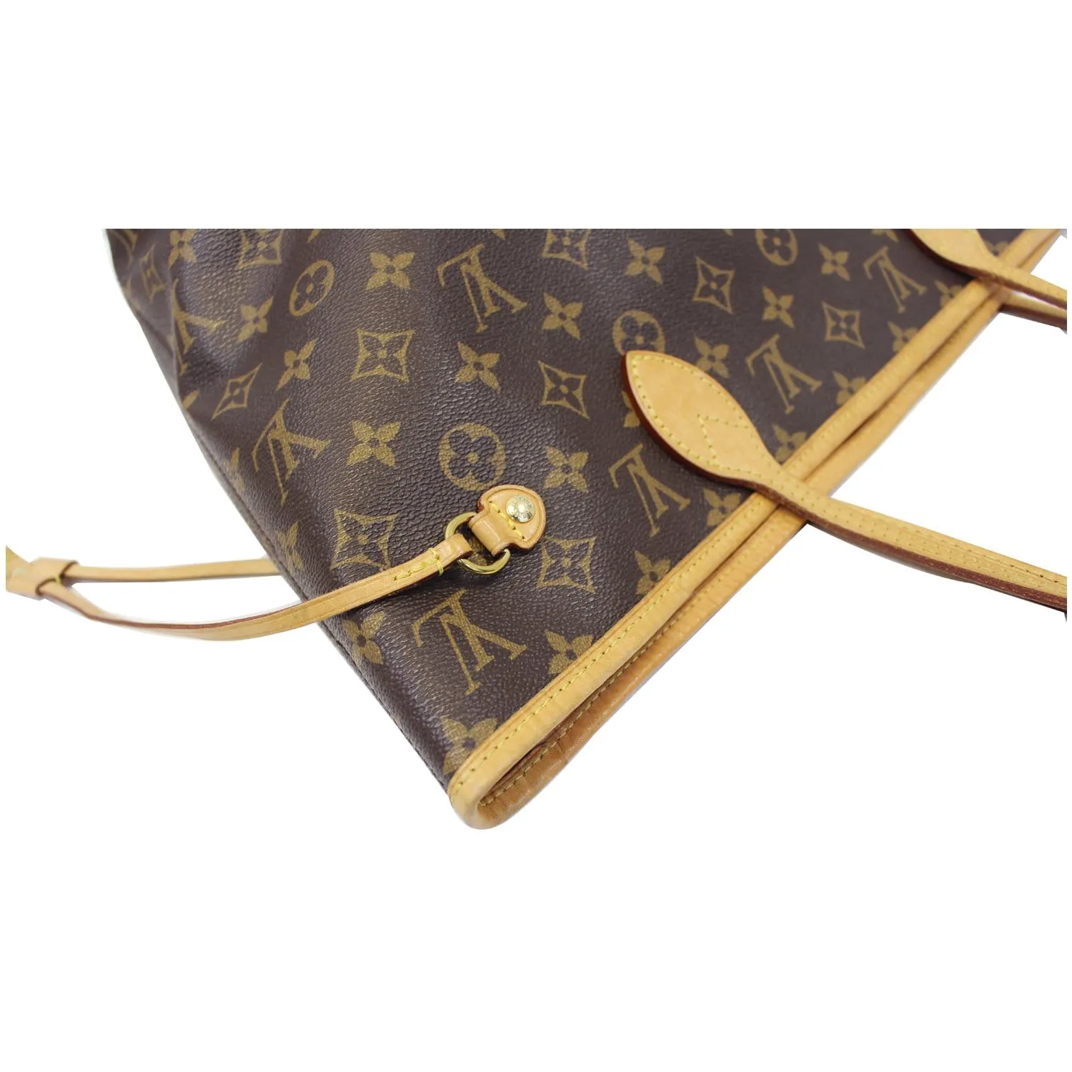 LOUIS VUITTON Neverfull MM Monogram Canvas Tote Bag Brown