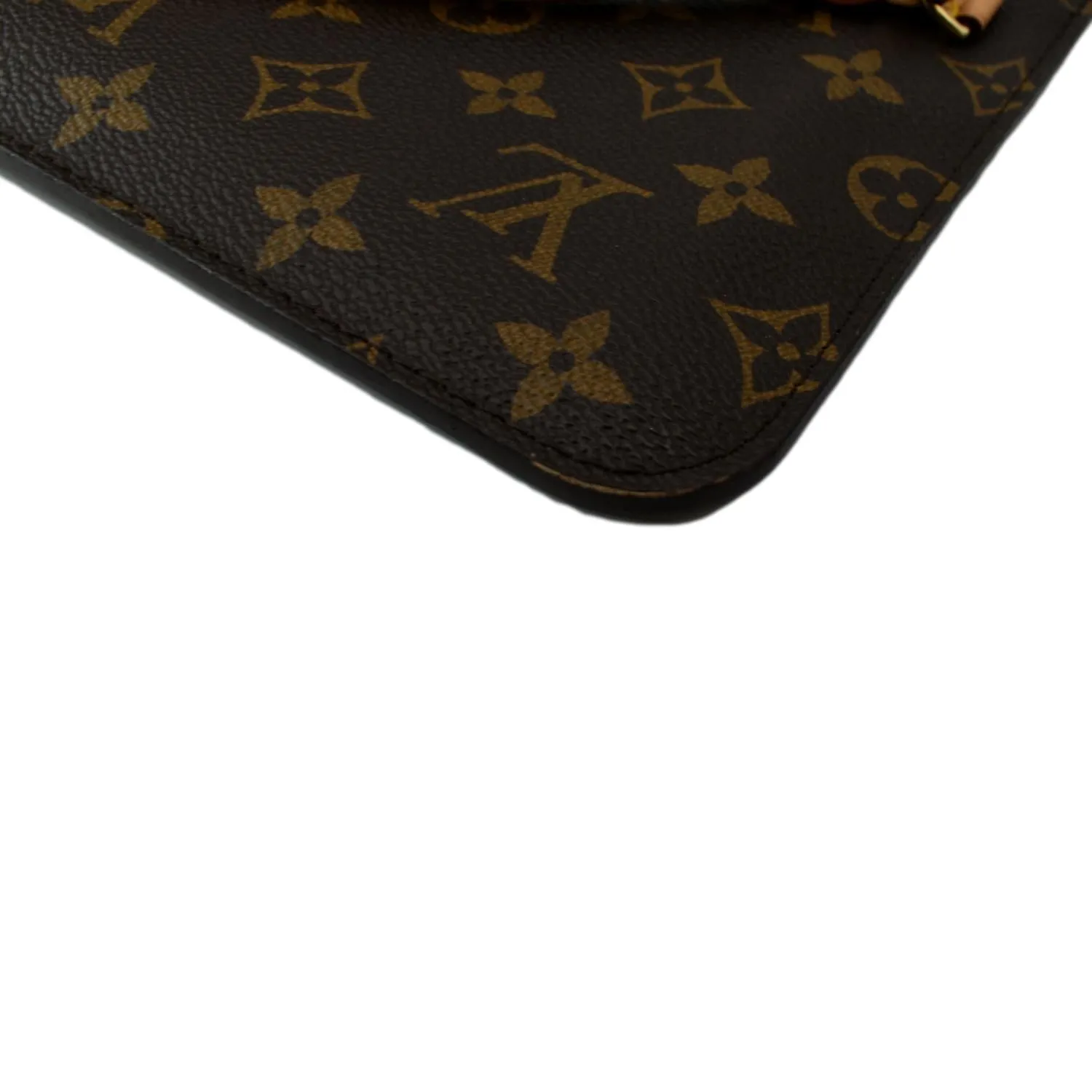 LOUIS VUITTON Neverfull Monogram Canvas Pochette Wristlet Pouch Brown
