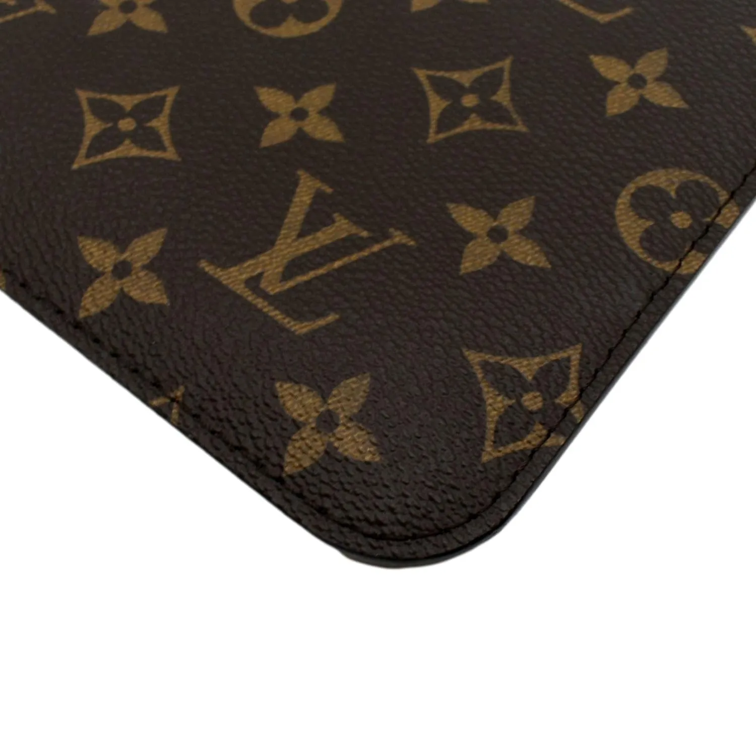 LOUIS VUITTON Neverfull Monogram Canvas Pochette Wristlet Pouch Cerise