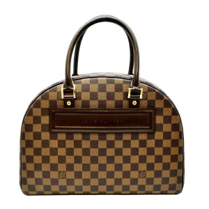 LOUIS VUITTON Nolita Damier Ebene Satchel Bag Brown