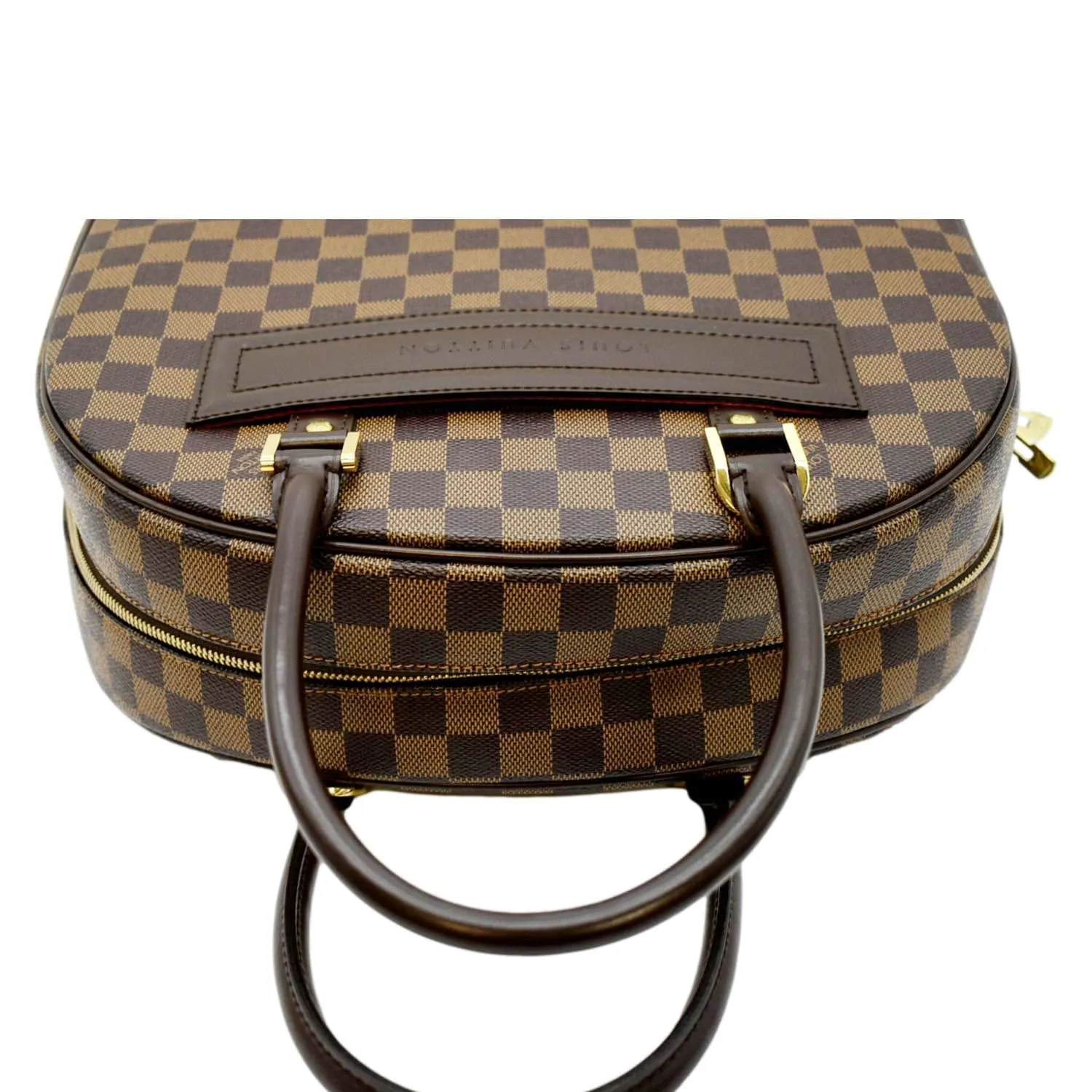 LOUIS VUITTON Nolita Damier Ebene Satchel Bag Brown
