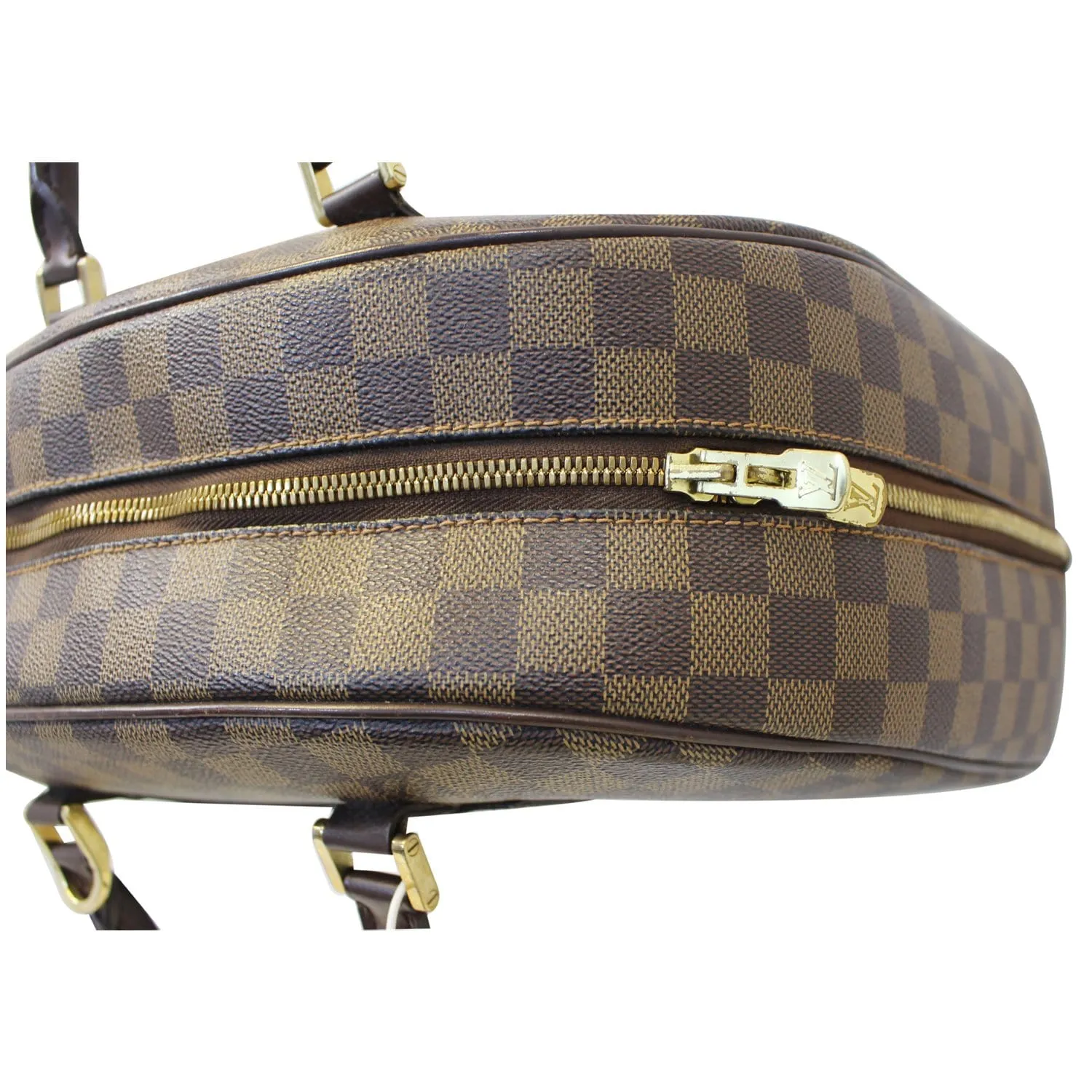 LOUIS VUITTON Nolita Damier Ebene Satchel Bag Brown