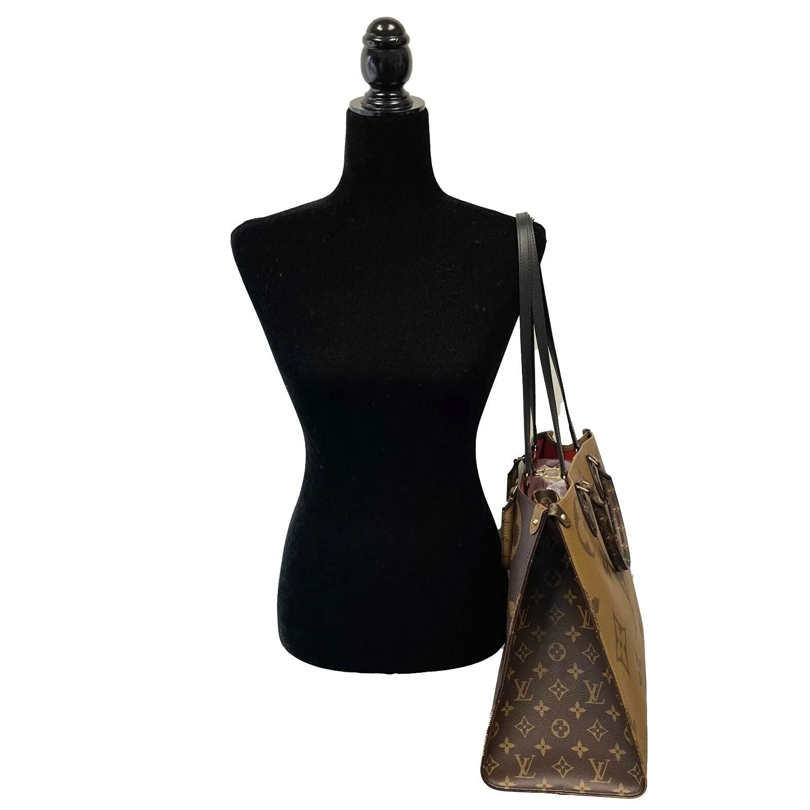 Louis Vuitton - Onthego MM - Brown and Tan Monogram Canvas Tote / Shoulder Strap