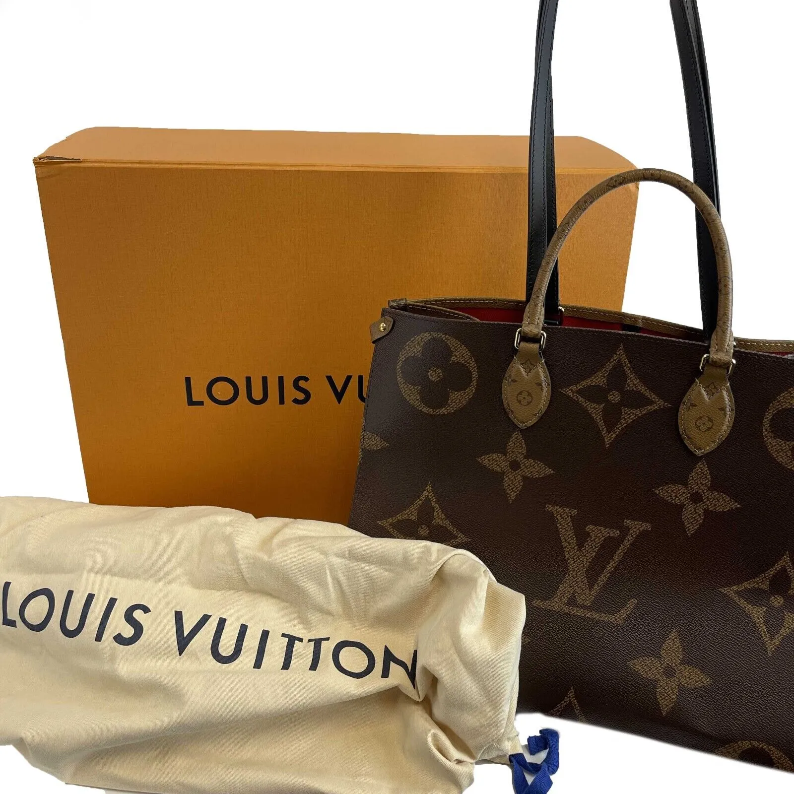 Louis Vuitton - Onthego MM - Brown and Tan Monogram Canvas Tote / Shoulder Strap