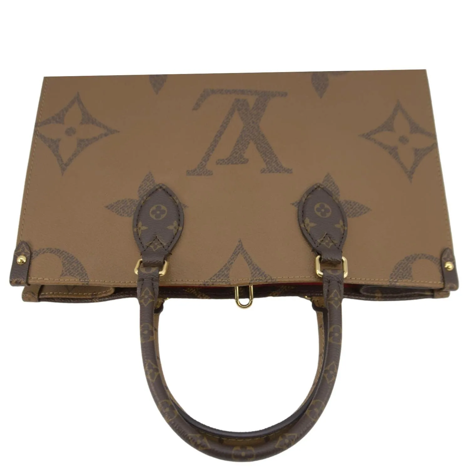 LOUIS VUITTON Onthego MM Giant Monogram Canvas Tote Shoulder Bag Brown