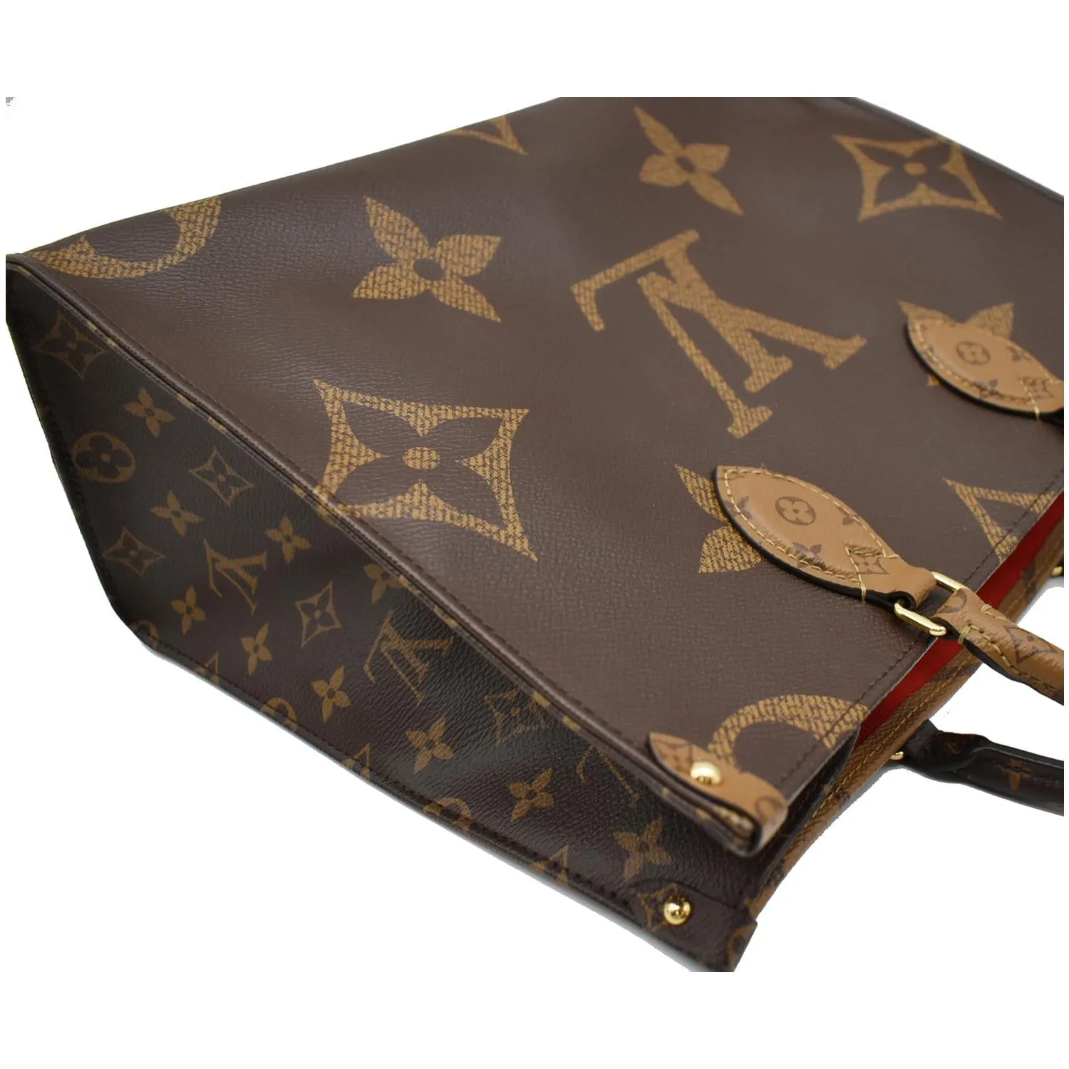 LOUIS VUITTON Onthego MM Giant Monogram Canvas Tote Shoulder Bag Brown