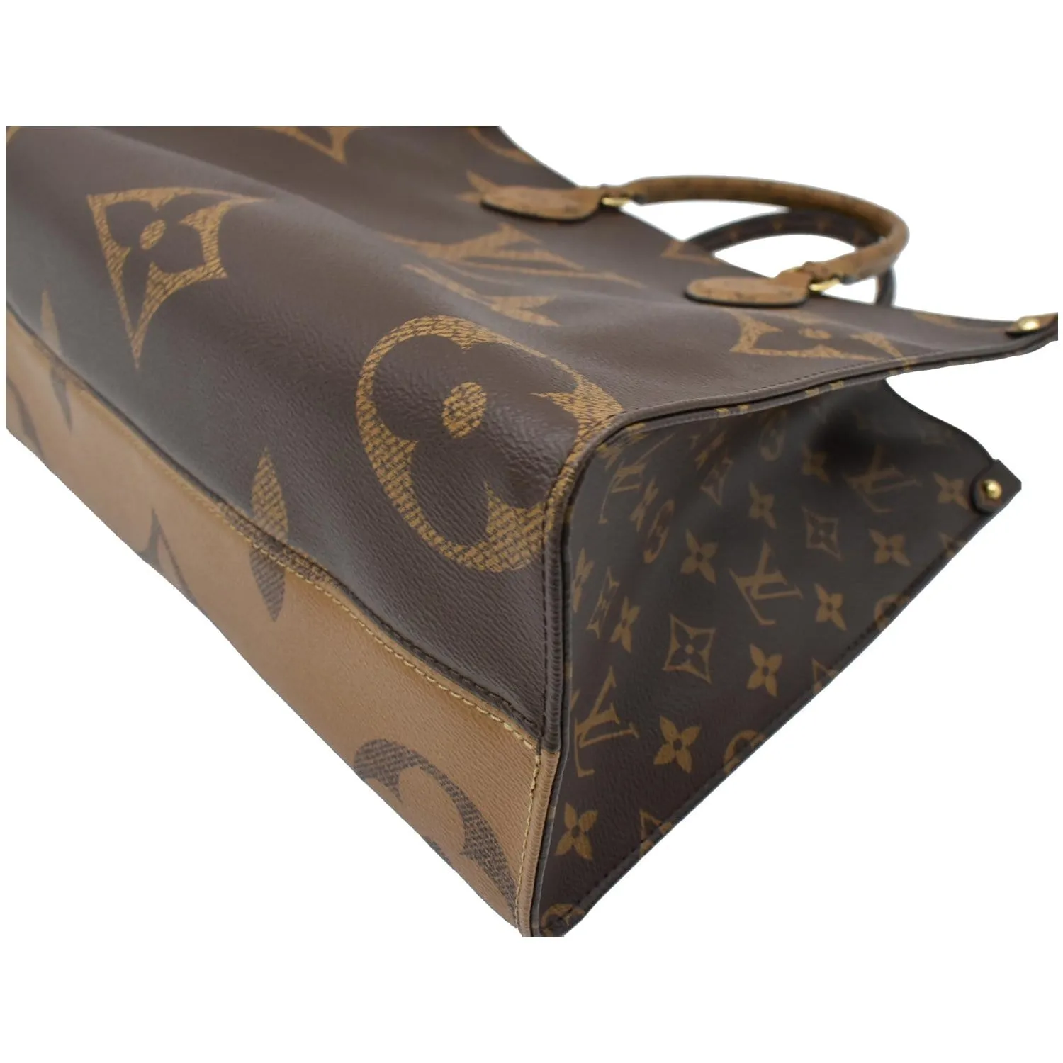 LOUIS VUITTON Onthego MM Giant Monogram Canvas Tote Shoulder Bag Brown