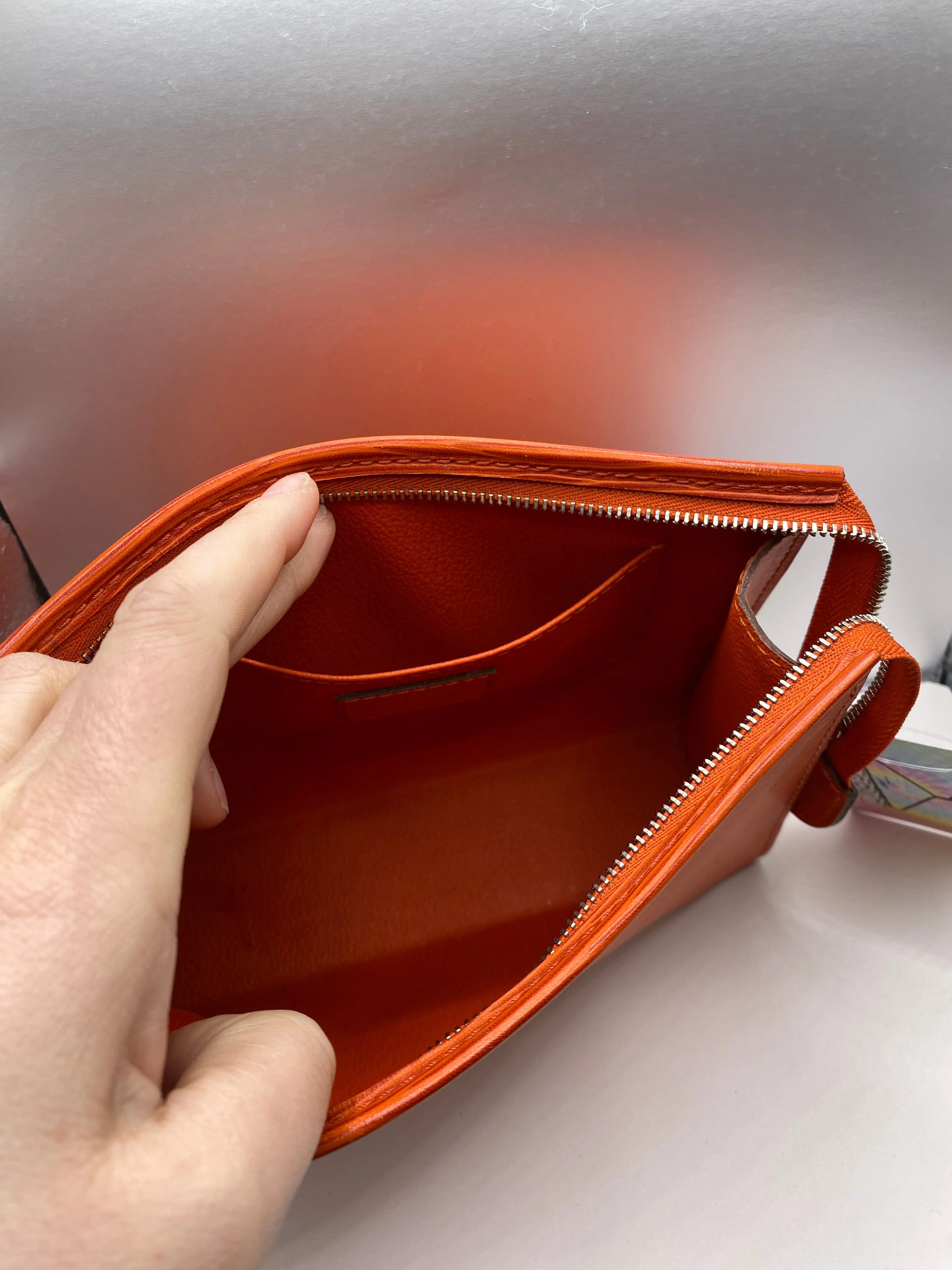 Louis Vuitton Orange Epi Leather Small Clutch