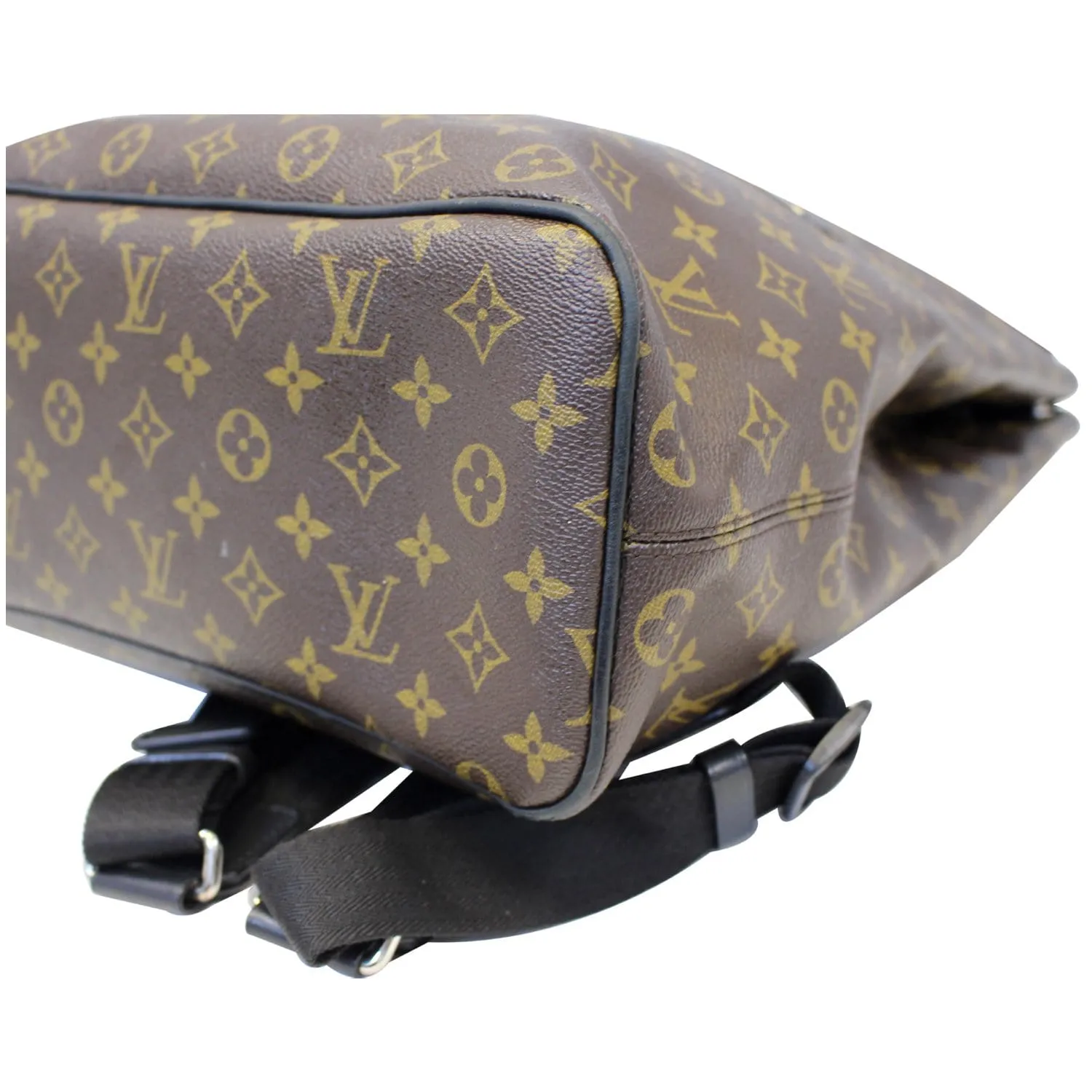 LOUIS VUITTON Palk Monogram Macassar Canvas Backpack Bag Black