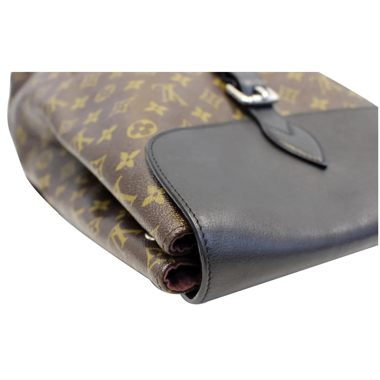 LOUIS VUITTON Palk Monogram Macassar Canvas Backpack Bag Black