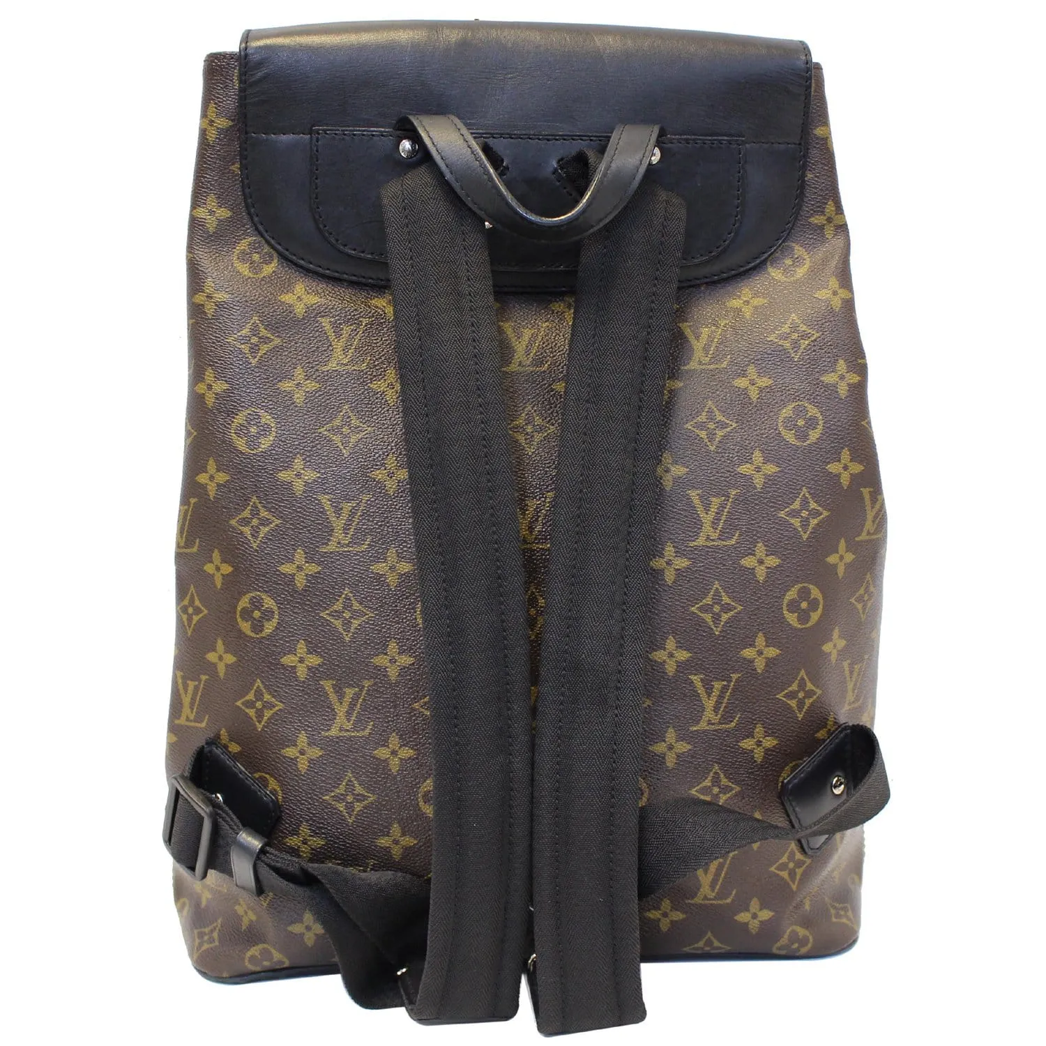 LOUIS VUITTON Palk Monogram Macassar Canvas Backpack Bag Black