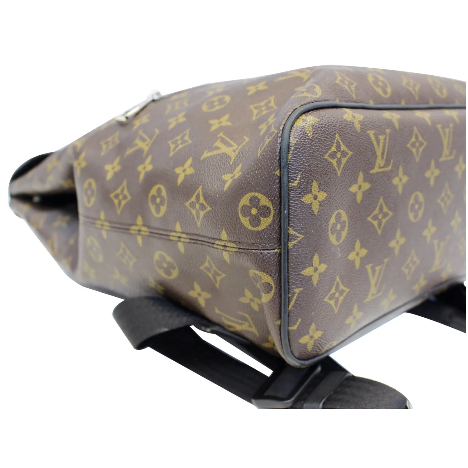 LOUIS VUITTON Palk Monogram Macassar Canvas Backpack Bag Black