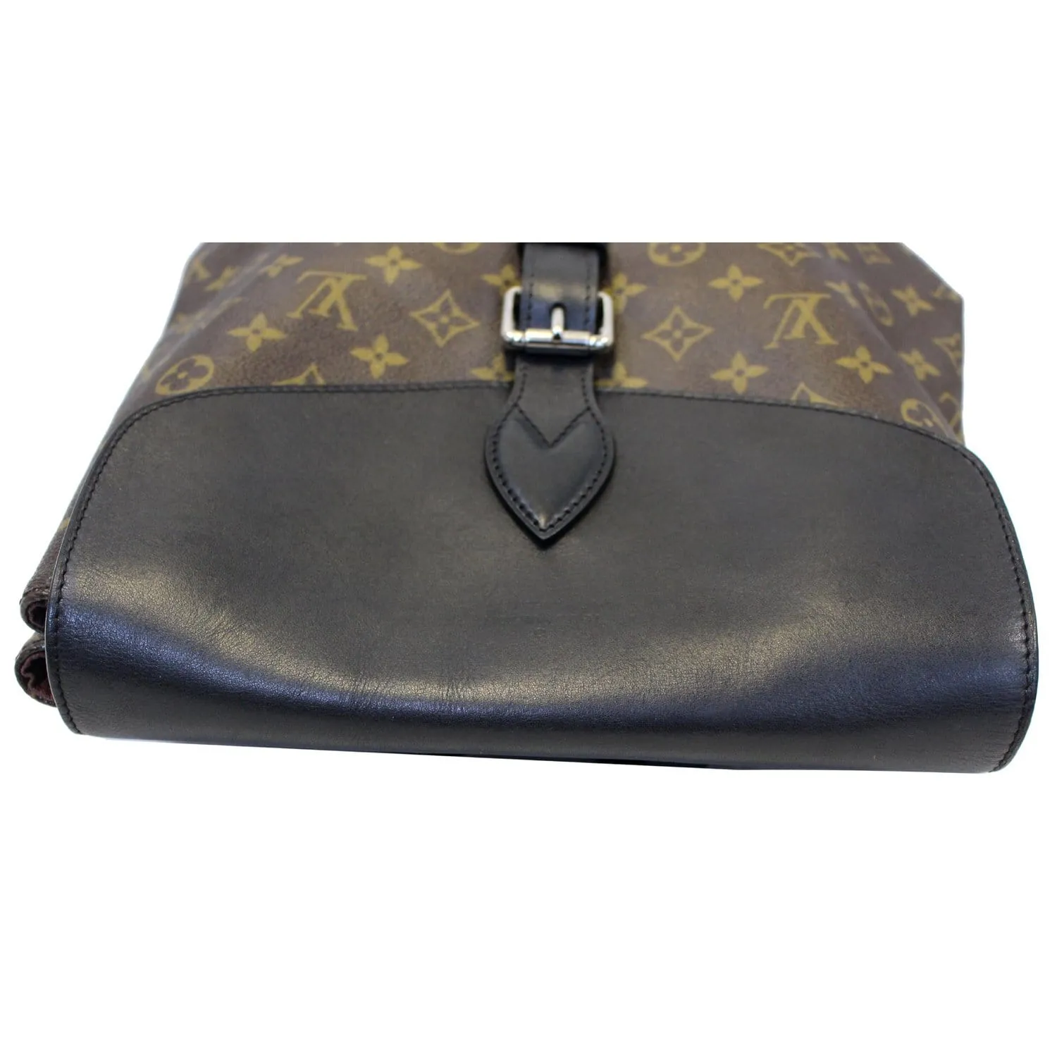 LOUIS VUITTON Palk Monogram Macassar Canvas Backpack Bag Black