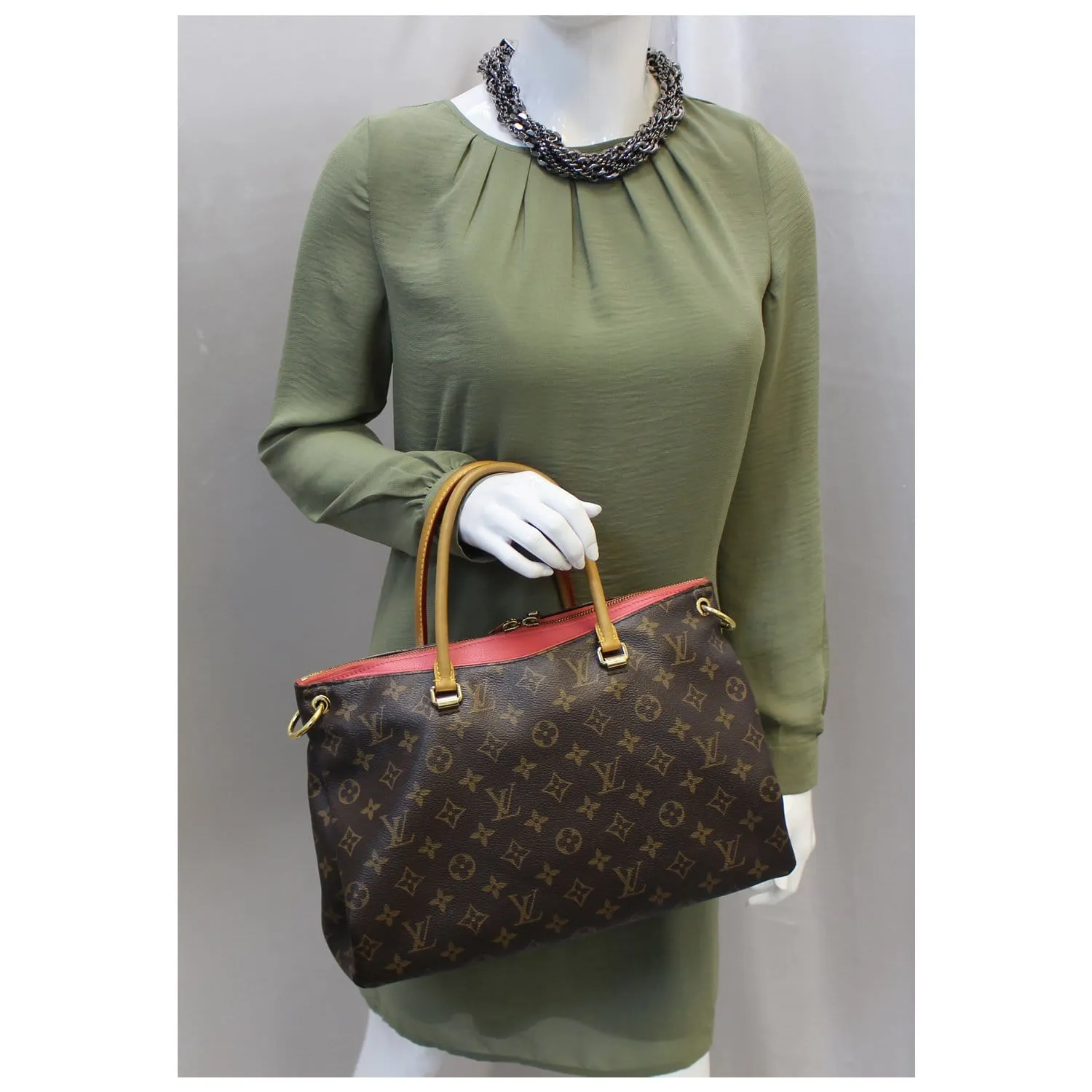 LOUIS VUITTON Pallas Monogram Canvas Shoulder Handbag