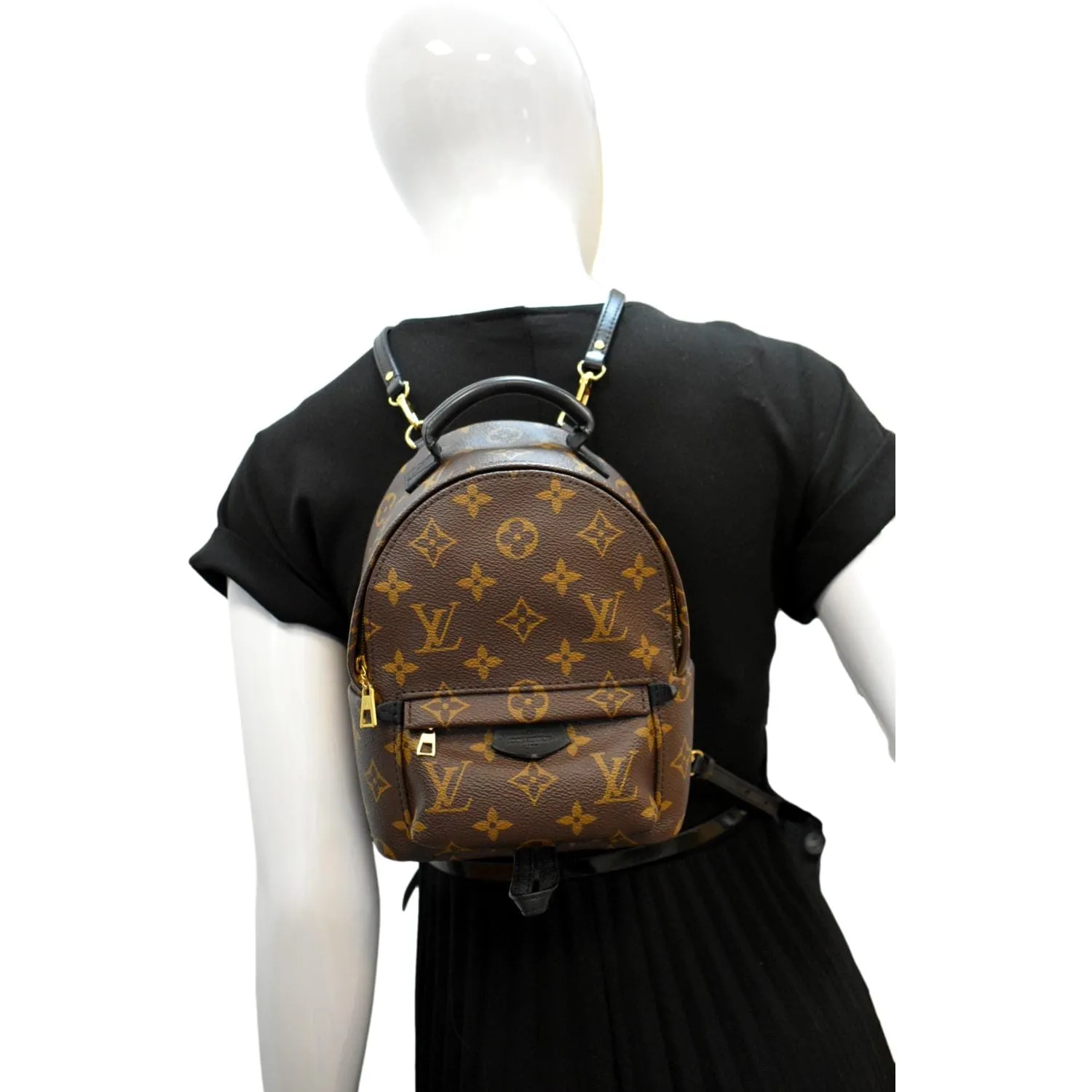 LOUIS VUITTON Palm Springs Mini Monogram Canvas Backpack Brown