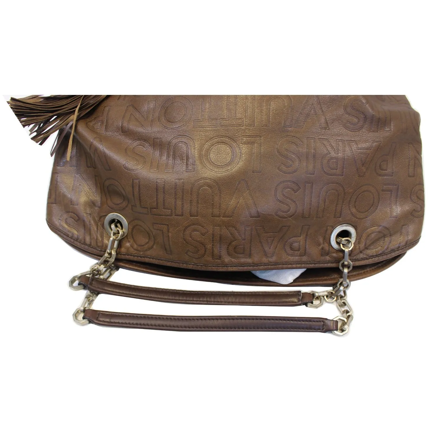 LOUIS VUITTON Paris Souple Whisper GM Monogram Satchel Bag Brown