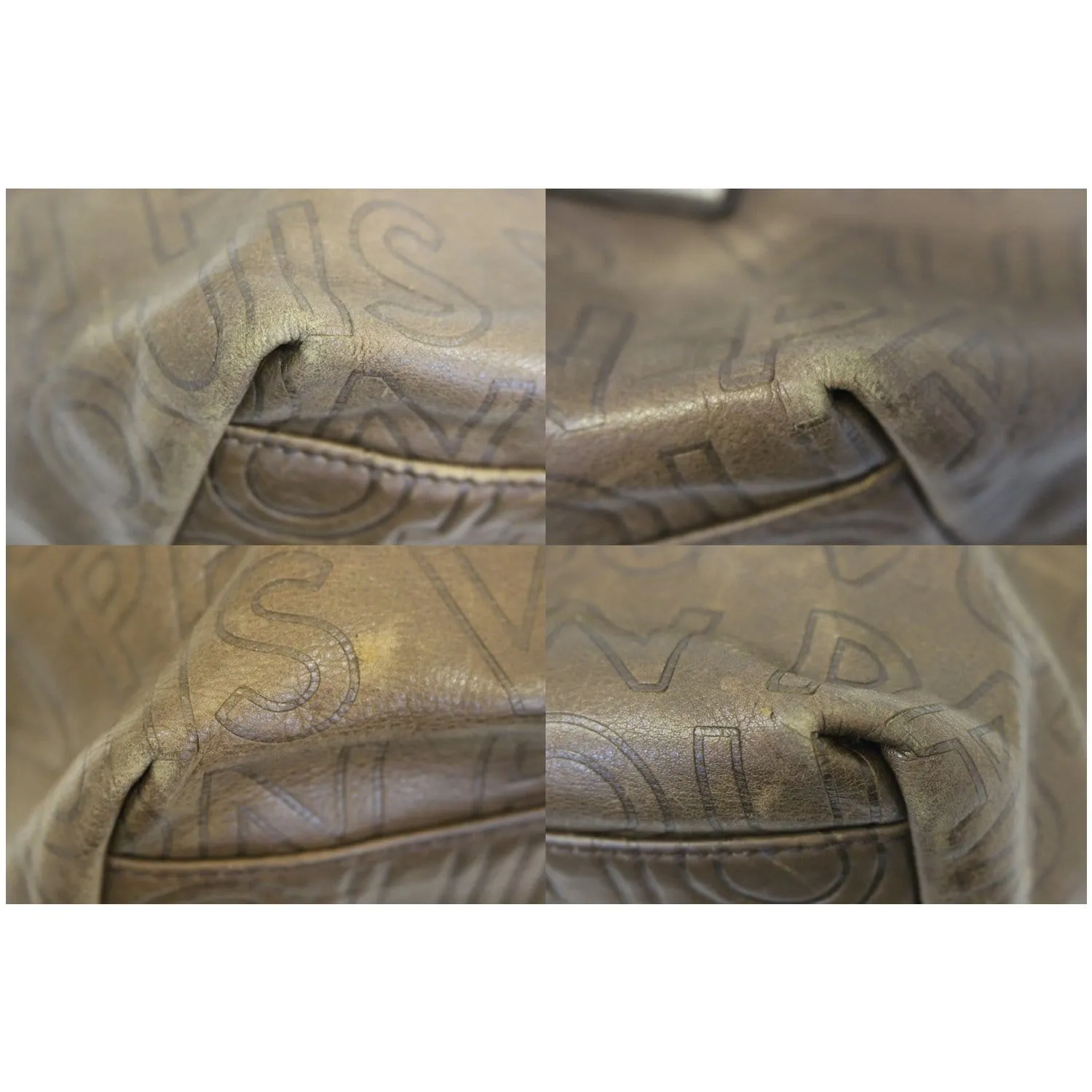 LOUIS VUITTON Paris Souple Whisper GM Monogram Satchel Bag Brown