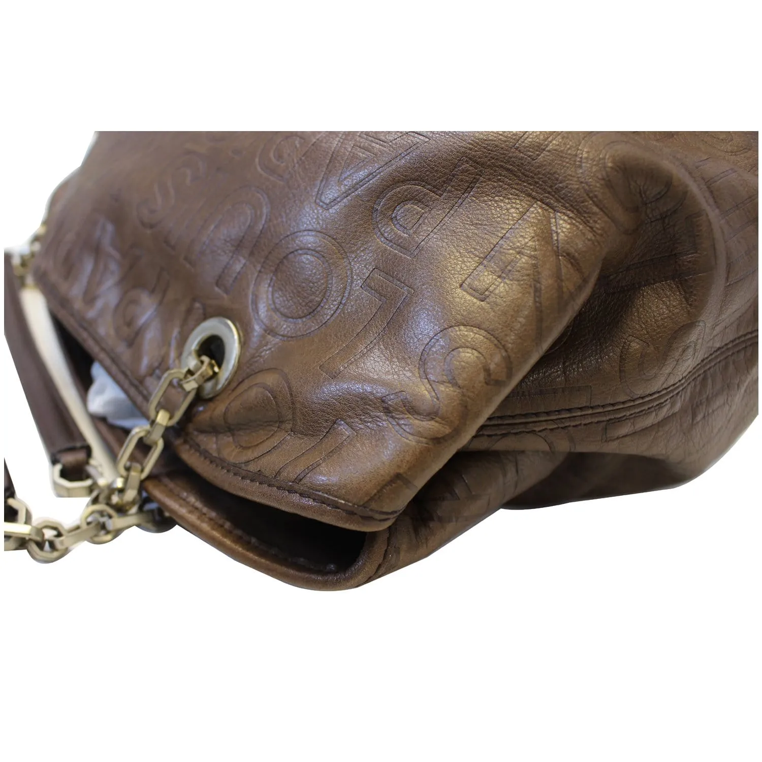 LOUIS VUITTON Paris Souple Whisper GM Monogram Satchel Bag Brown