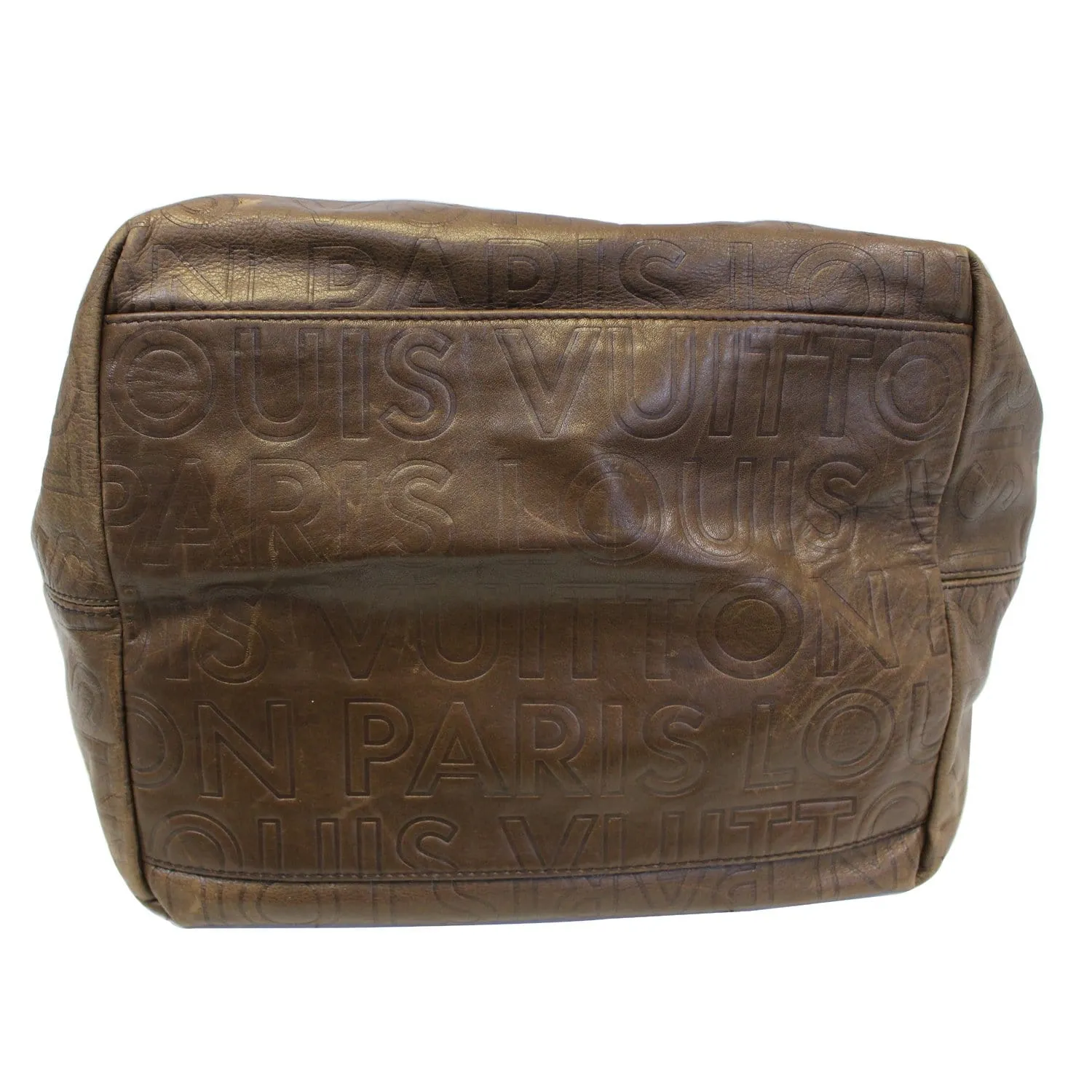 LOUIS VUITTON Paris Souple Whisper GM Monogram Satchel Bag Brown