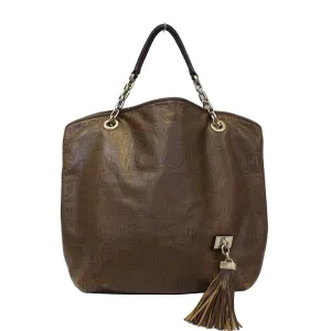 LOUIS VUITTON Paris Souple Whisper GM Monogram Satchel Bag Brown