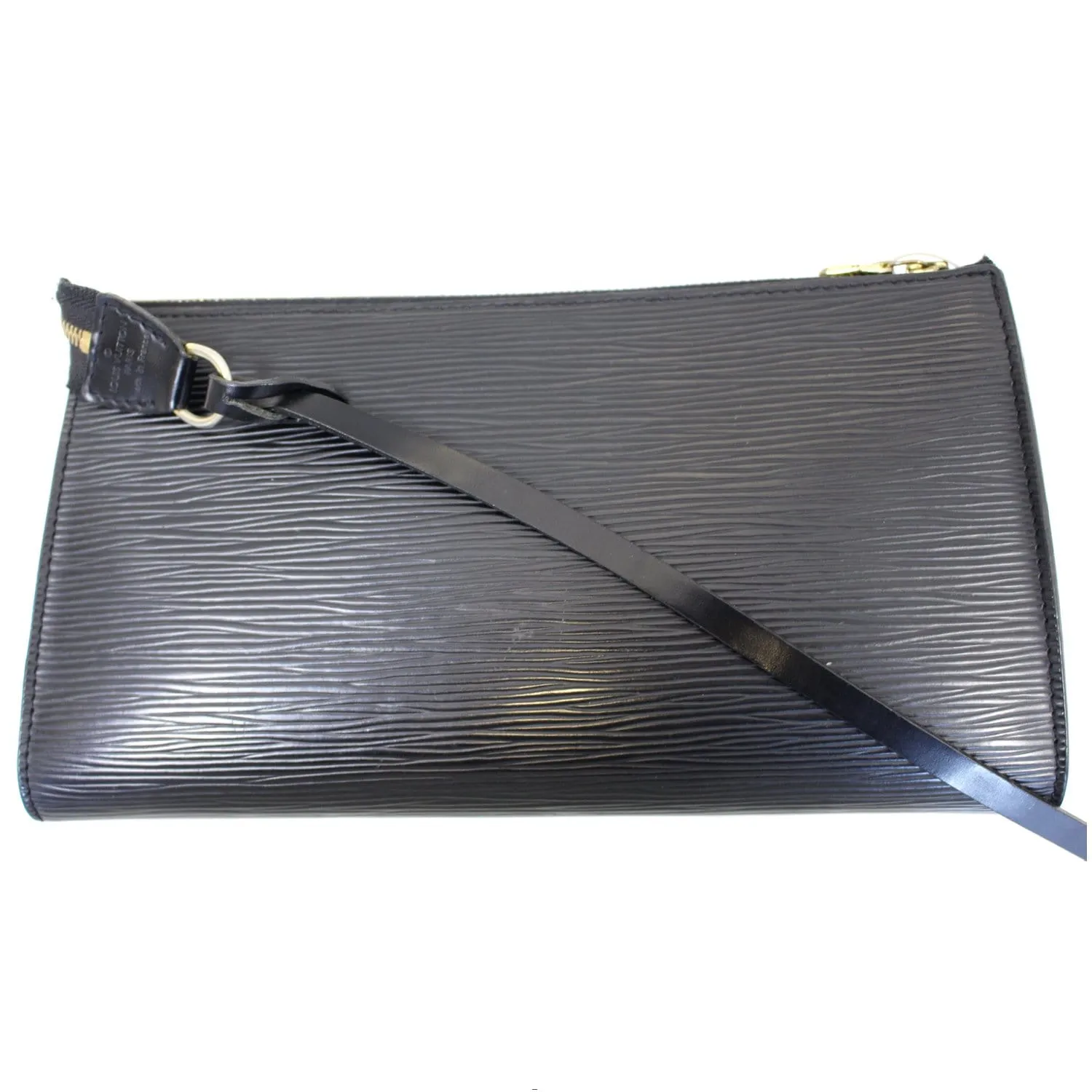 LOUIS VUITTON Pochette Accessoires Epi Leather Pouch Black