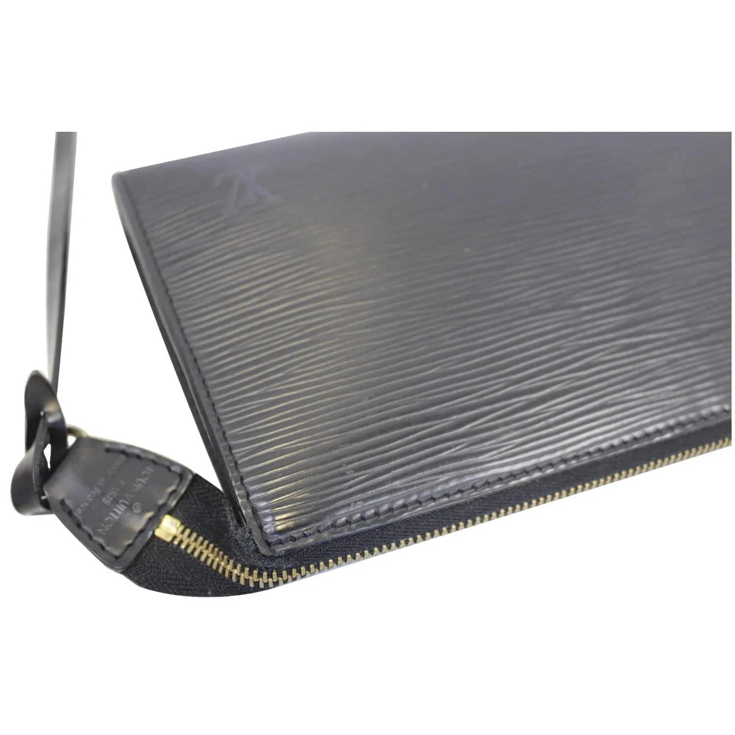 LOUIS VUITTON Pochette Accessoires Epi Leather Pouch Black