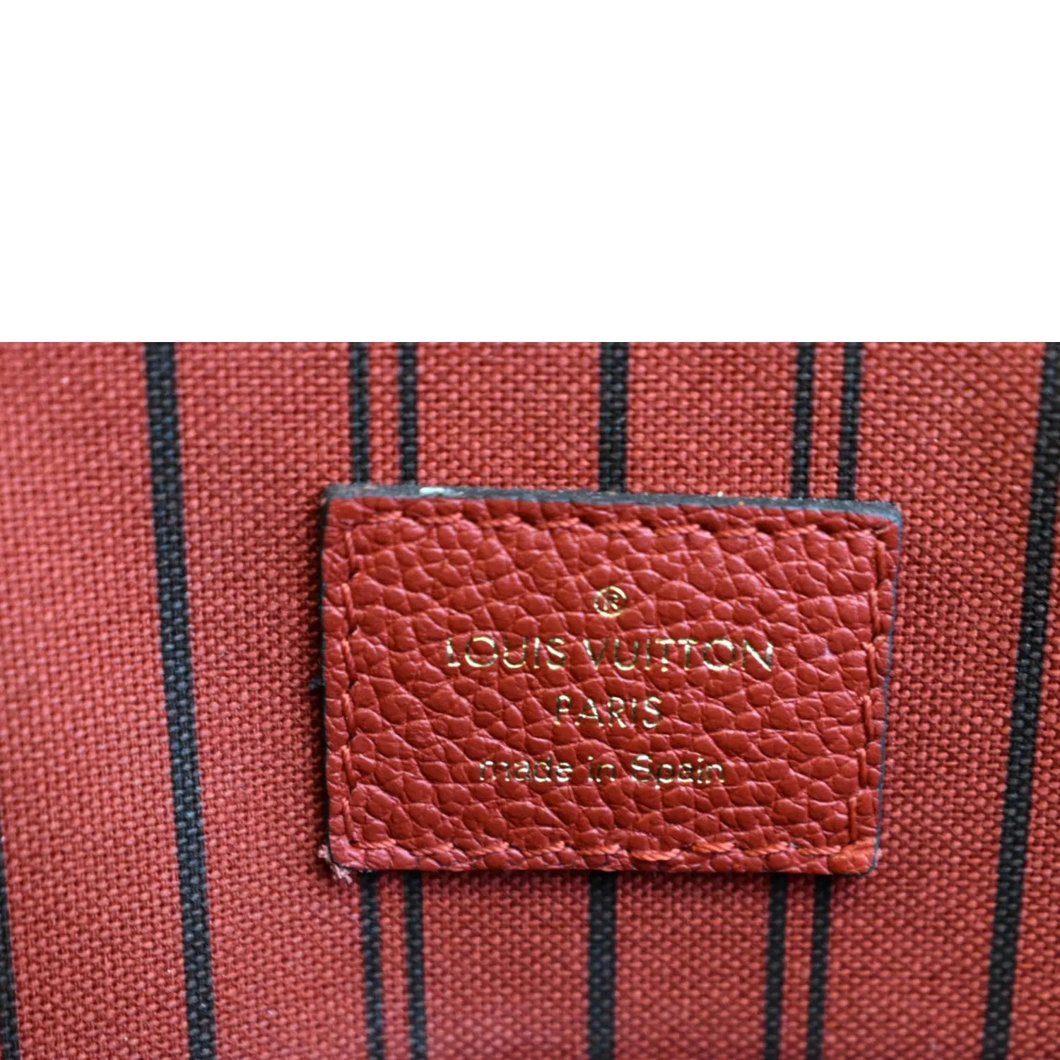 LOUIS VUITTON Pont-Neuf GM Empreinte Leather Satchel Bag Red