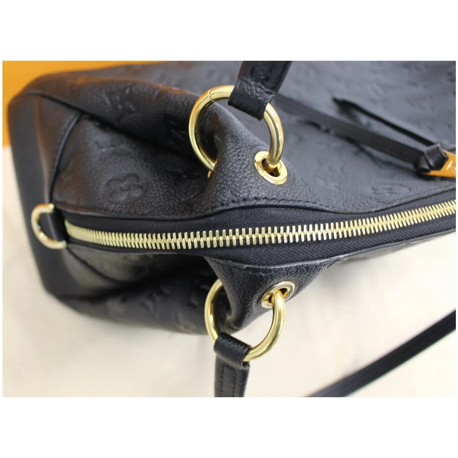 LOUIS VUITTON Ponthieu PM Empreinte Leather Shoulder Bag Black