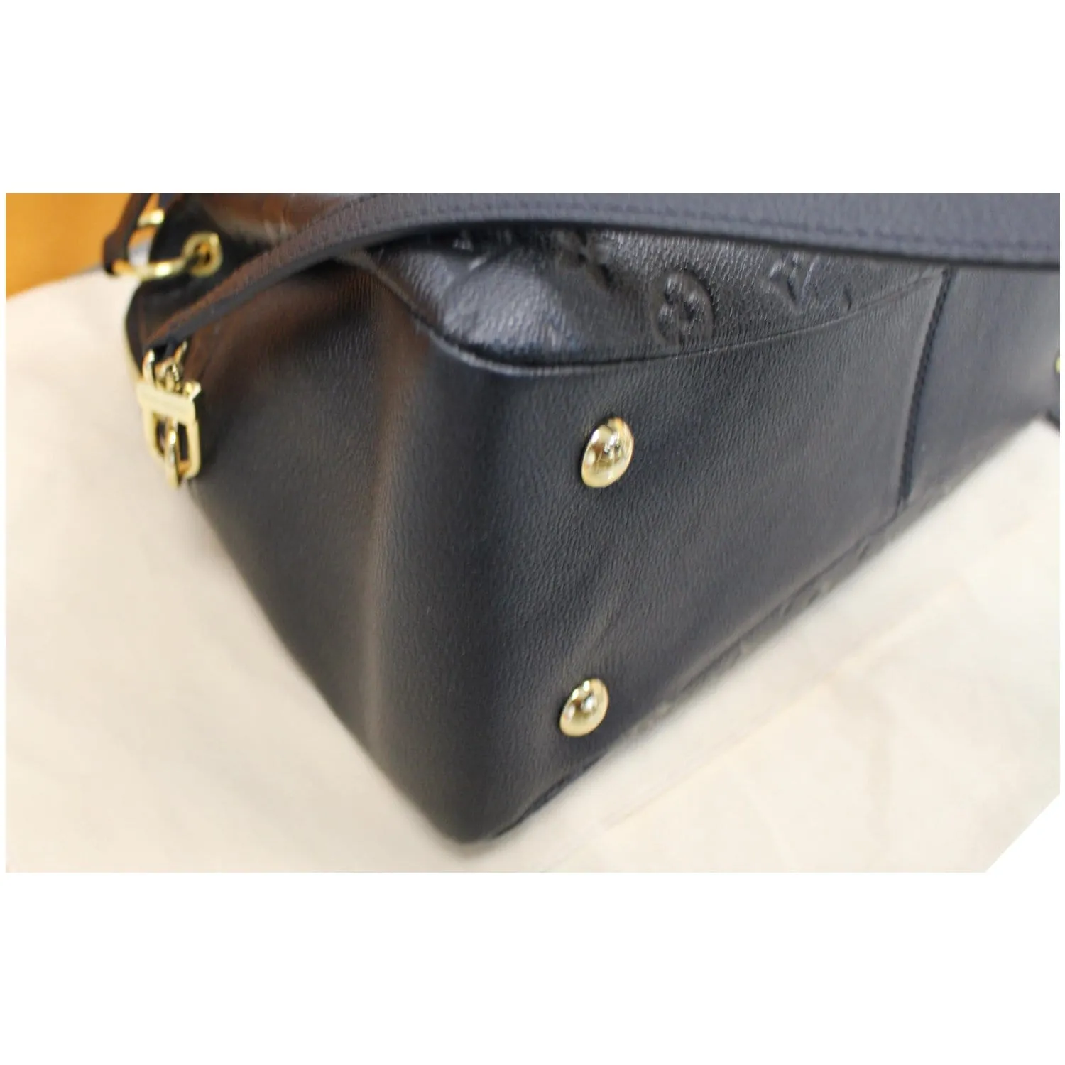 LOUIS VUITTON Ponthieu PM Empreinte Leather Shoulder Bag Black