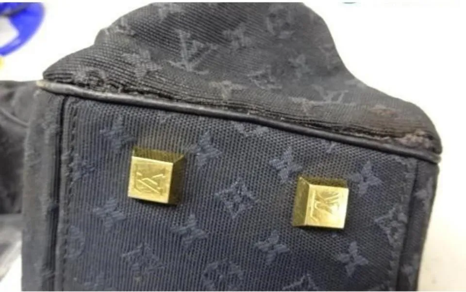 Louis Vuitton Rare Navy Blue Monogram Mini Lin GM Boston Speedy 56LV713