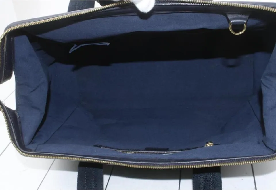 Louis Vuitton Rare Navy Blue Monogram Mini Lin GM Boston Speedy 56LV713