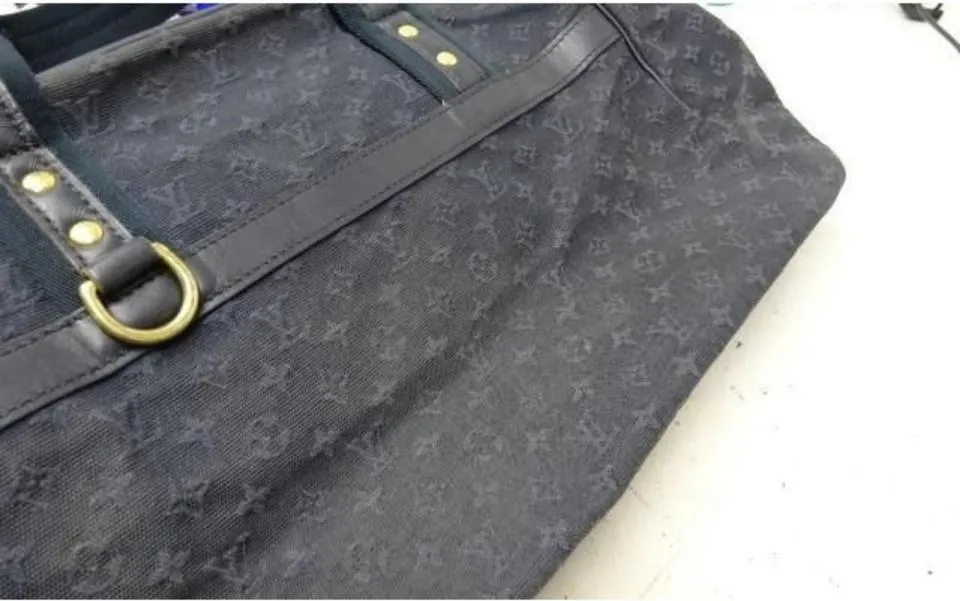 Louis Vuitton Rare Navy Blue Monogram Mini Lin GM Boston Speedy 56LV713