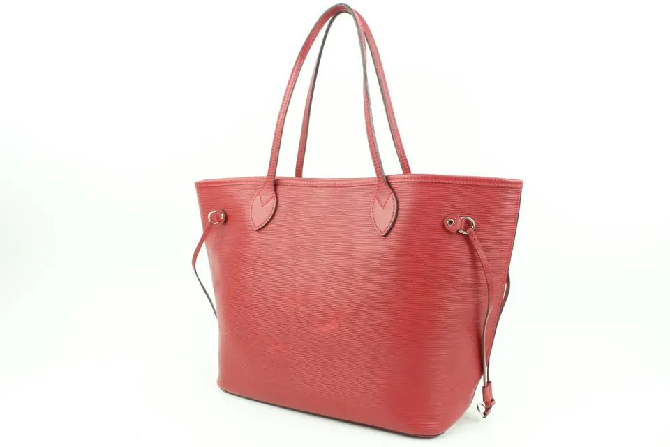 Louis Vuitton Red Epi Leather Neverfull MM Tote Bag 121lv49