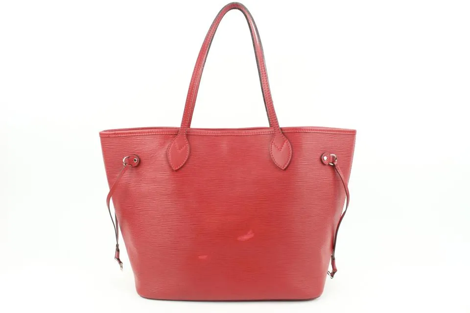 Louis Vuitton Red Epi Leather Neverfull MM Tote Bag 121lv49