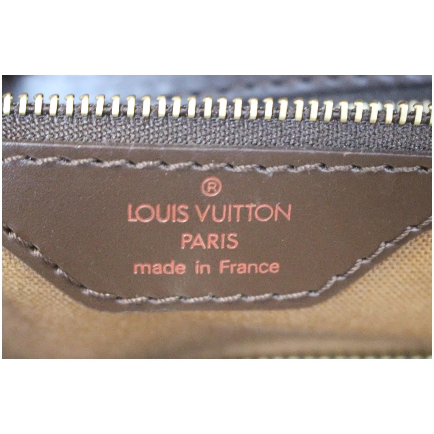 LOUIS VUITTON Ribera GM Damier Ebene Satchel Bag Brown