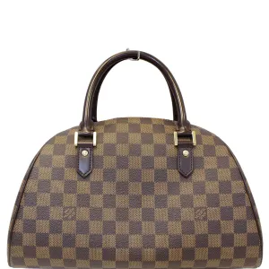 LOUIS VUITTON Ribera MM Damier Ebene Satchel Bag Brown
