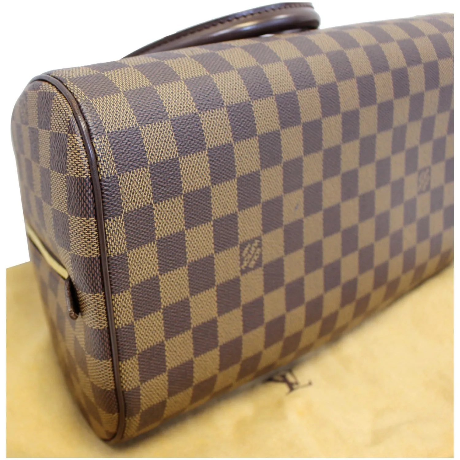 LOUIS VUITTON Ribera MM Damier Ebene Satchel Bag Brown