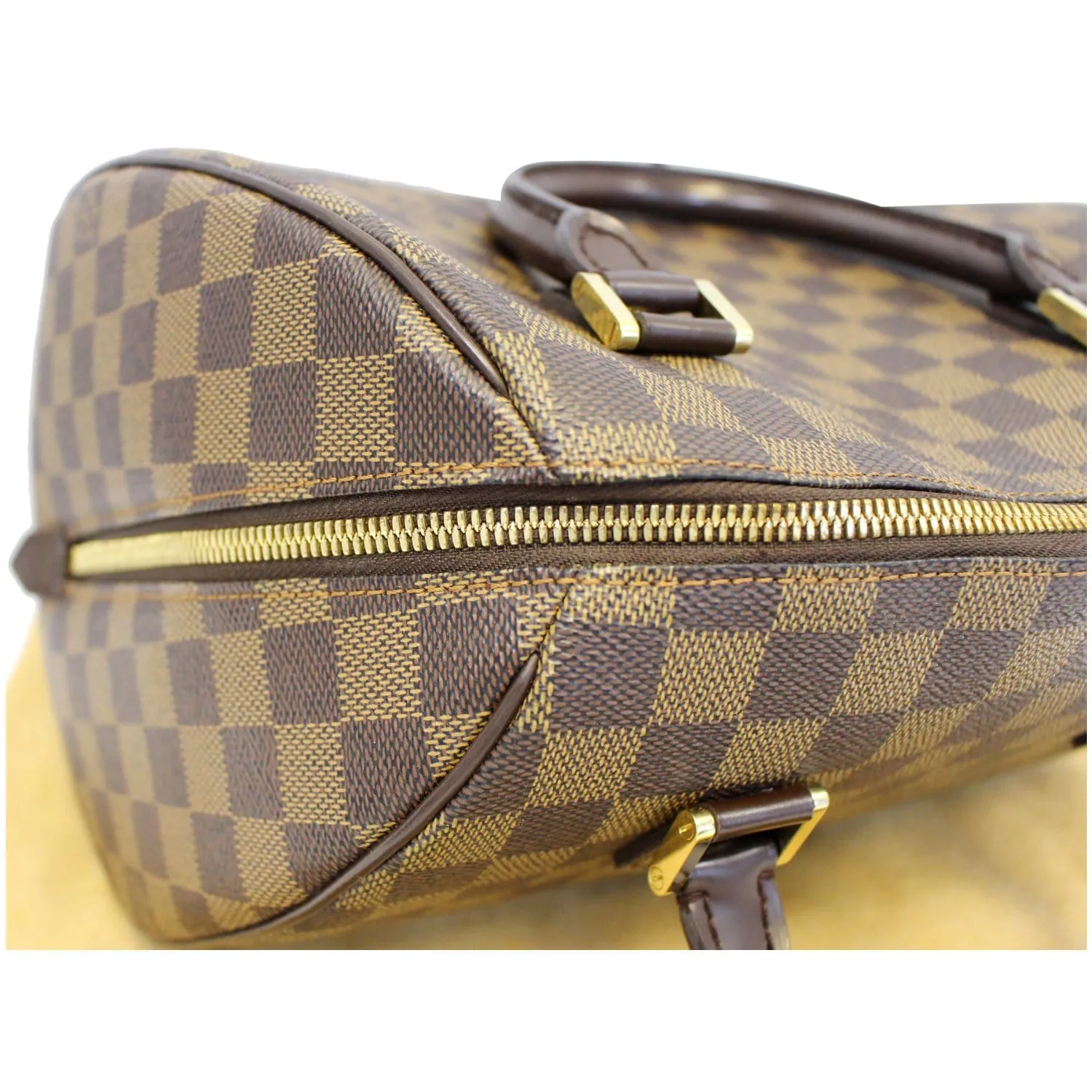LOUIS VUITTON Ribera MM Damier Ebene Satchel Bag Brown