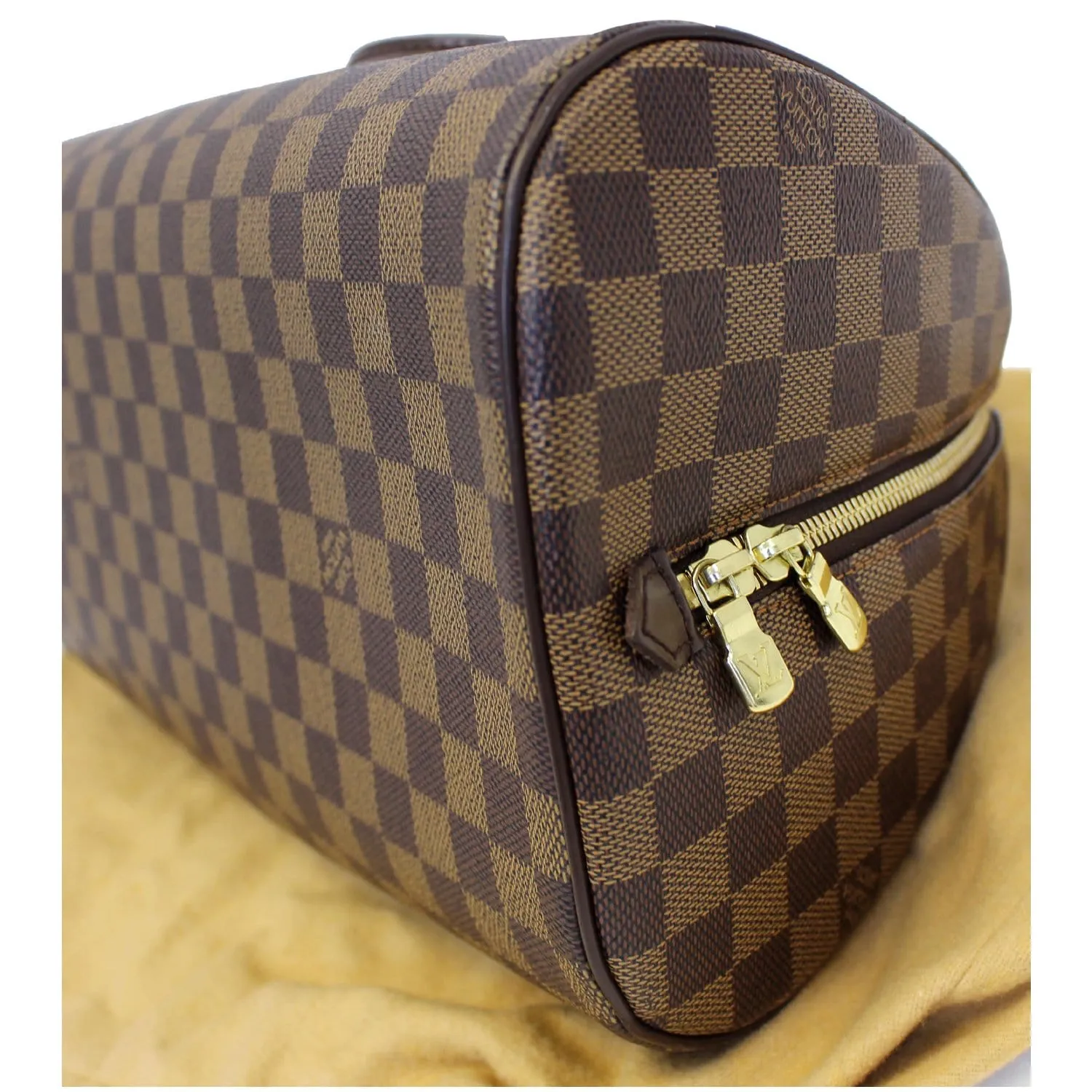 LOUIS VUITTON Ribera MM Damier Ebene Satchel Bag Brown