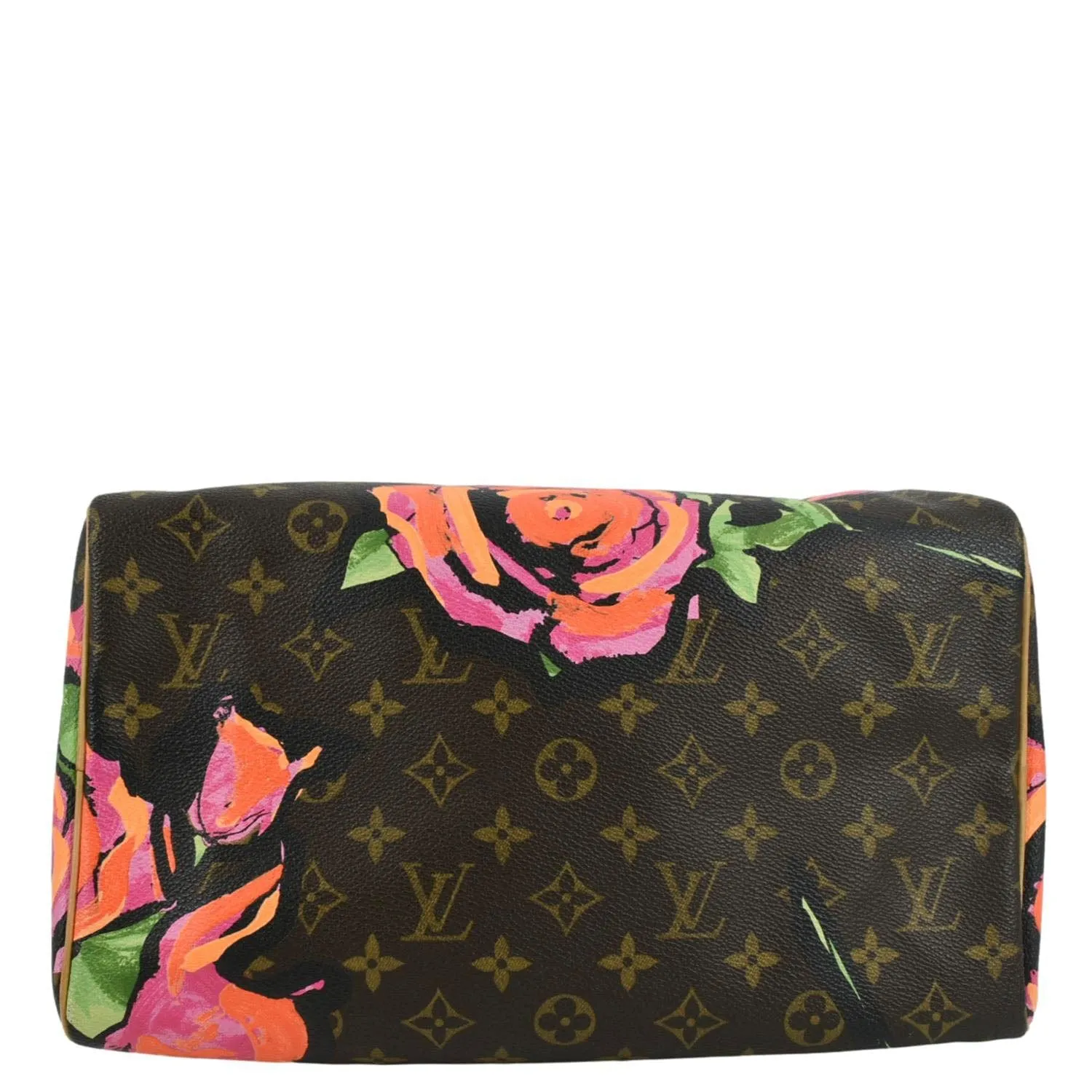 LOUIS VUITTON Roses Speedy 30 Monogram Canvas Satchel Bag Brown