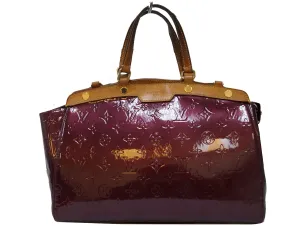 LOUIS VUITTON Rouge Fauviste Vernis Leather Brea MM Satchel Bag