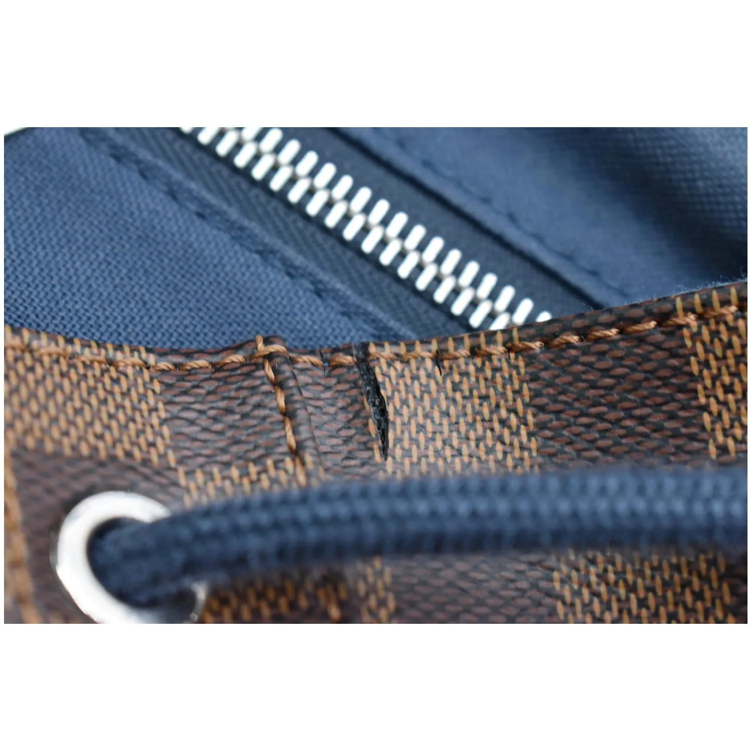 LOUIS VUITTON Runner Damier Ebene Backpack Bag Brown