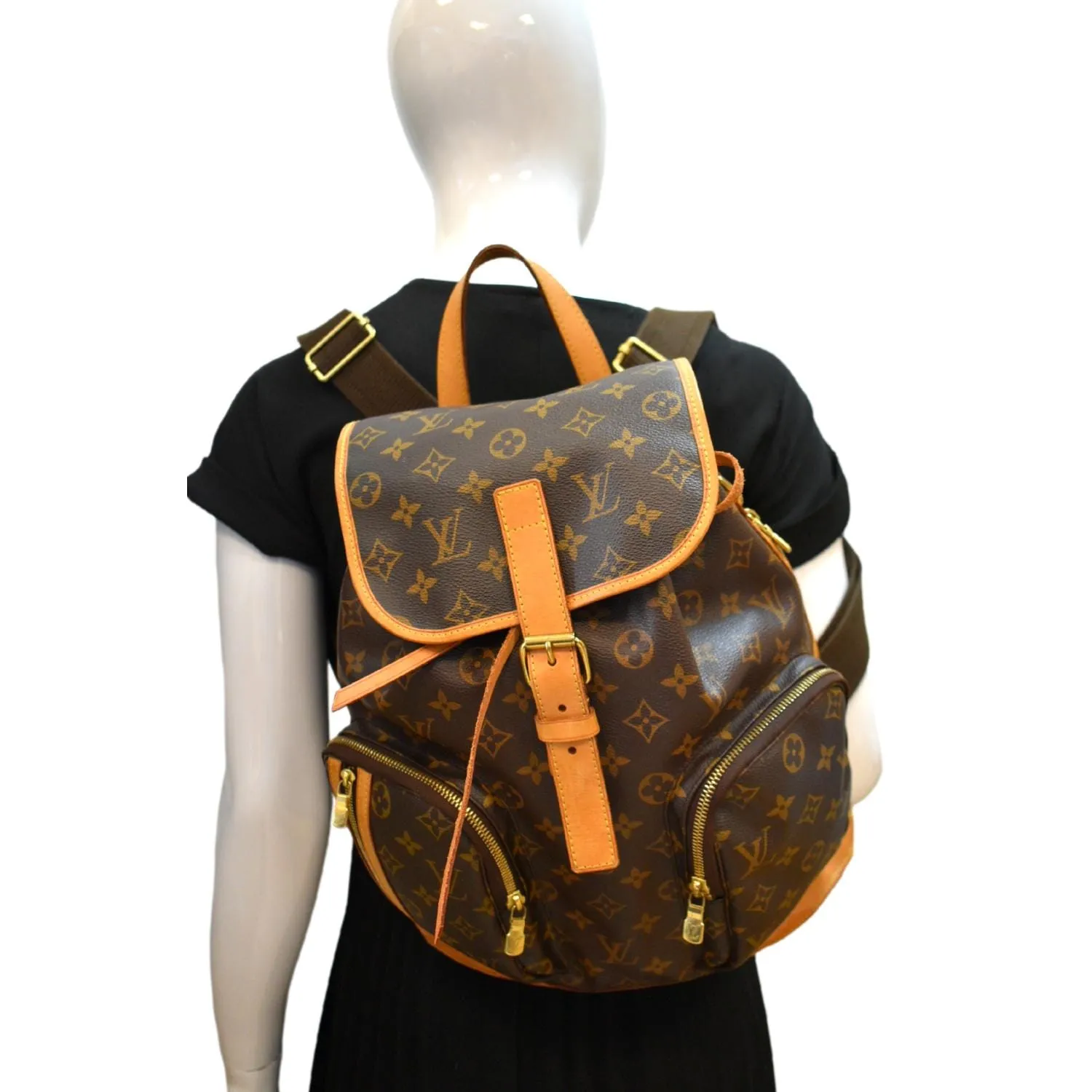 LOUIS VUITTON Sac A Dos Bosphore Monogram Canvas Backpack Bag Brown