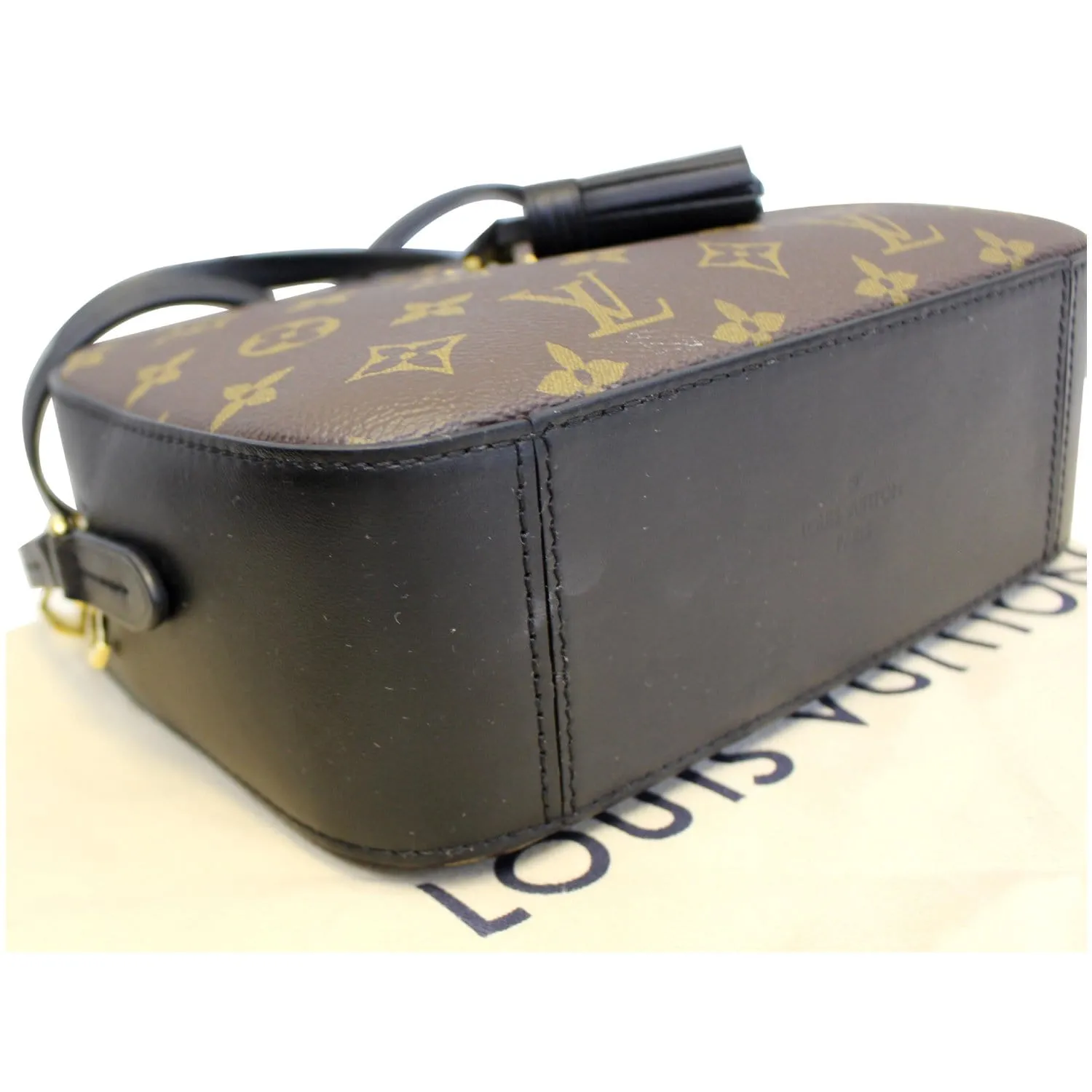LOUIS VUITTON Saintonge Monogram Canvas Shoulder Bag Noir Black